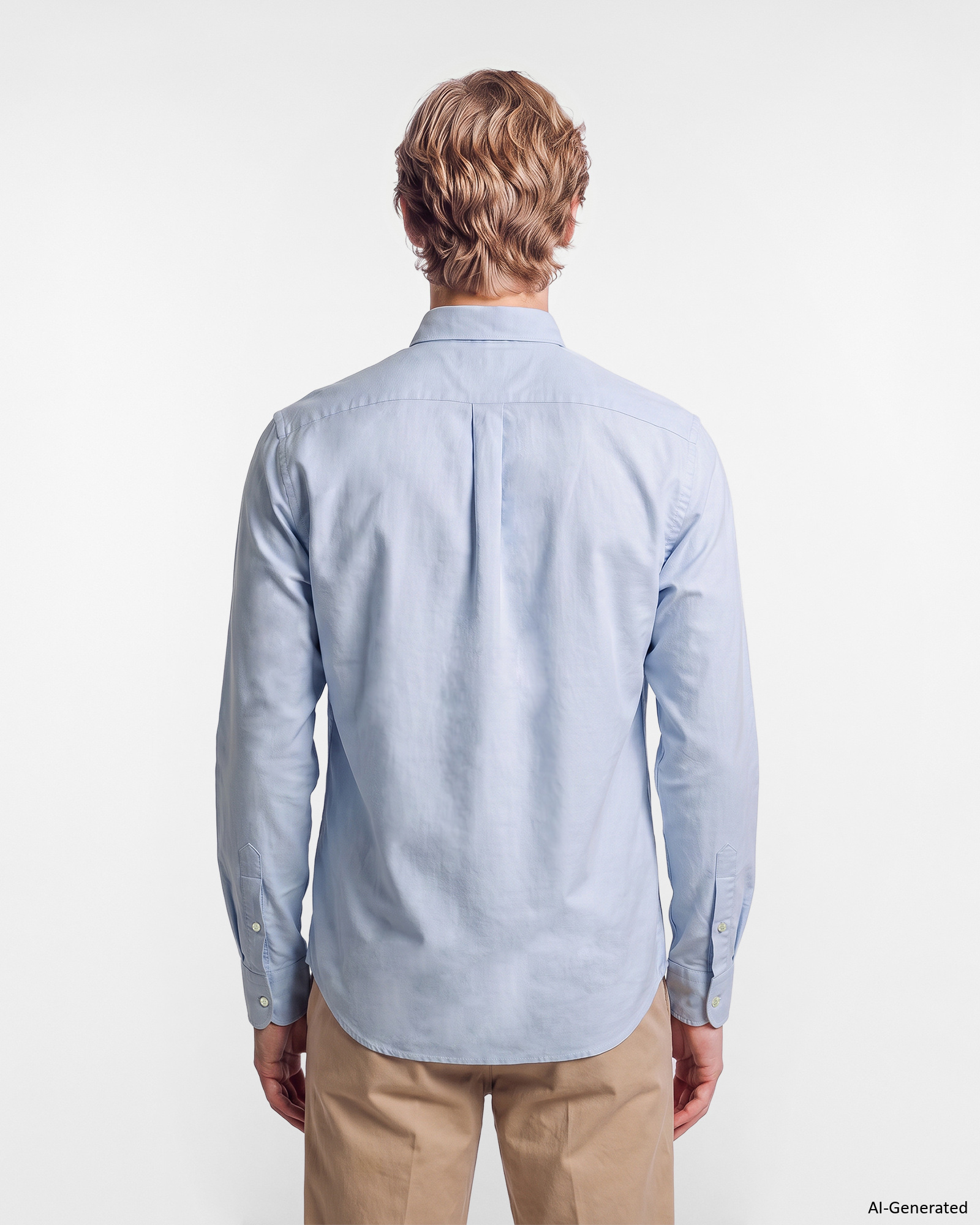 Men's regular-fit yarn-dyed Oxford shirt, SKY, large