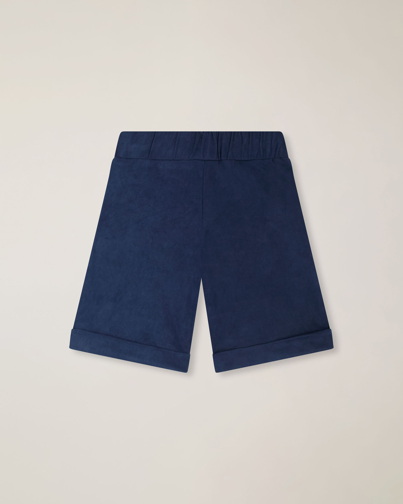 Bermuda ecoleather con ricamo logo, Blu, large image number 1