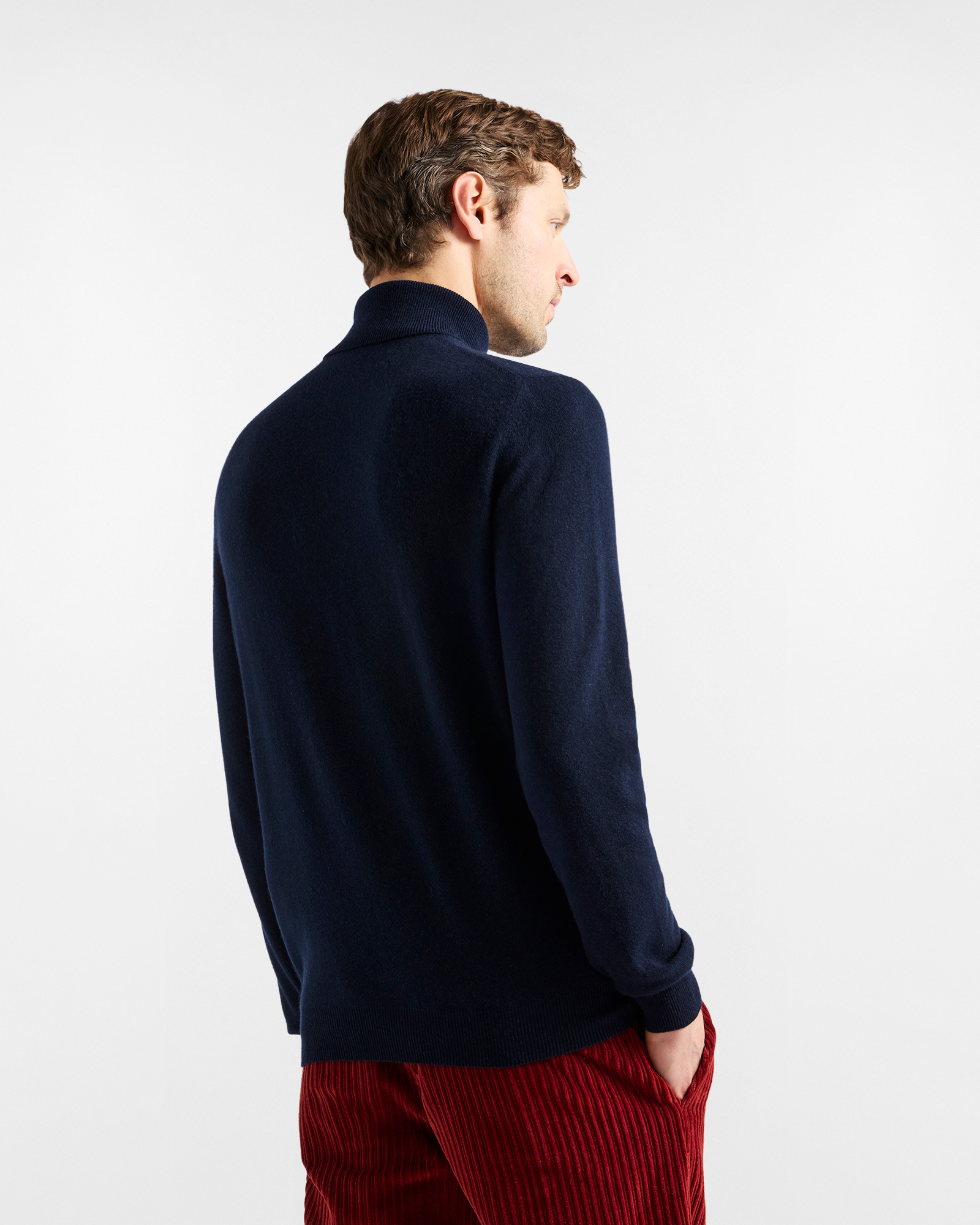 Pure cashmere turtleneck "Cortina a Colori", Marine Blue, large image number 1