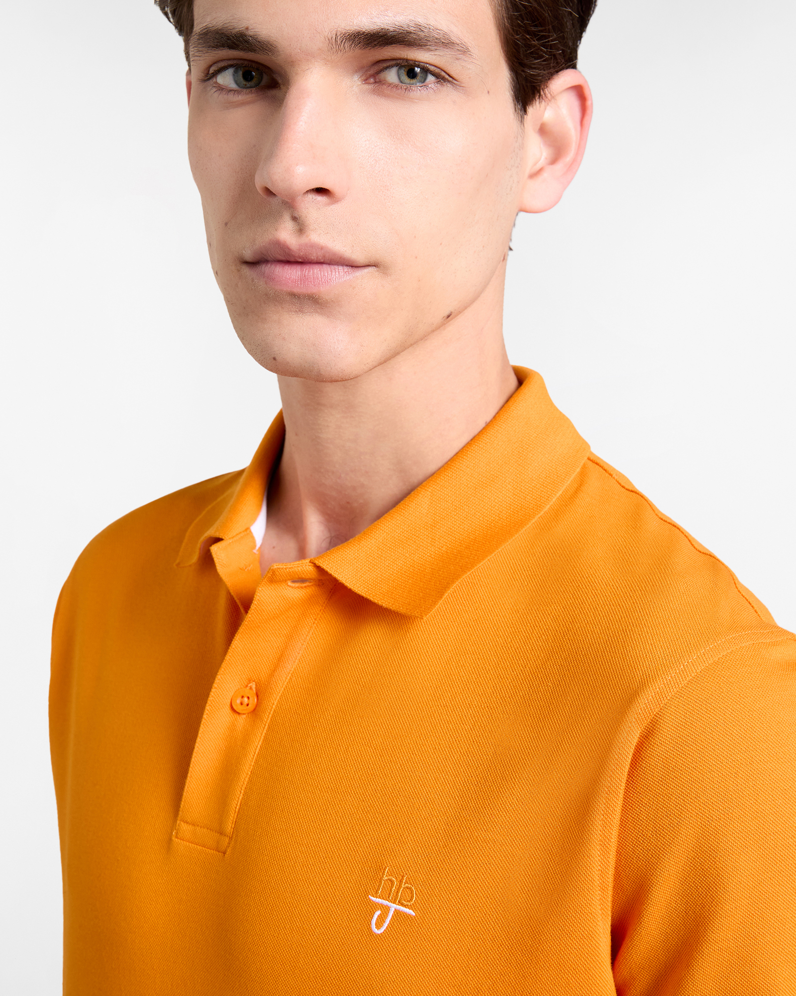 Polo uomo basic tinta unita, Arancio, large image number 2