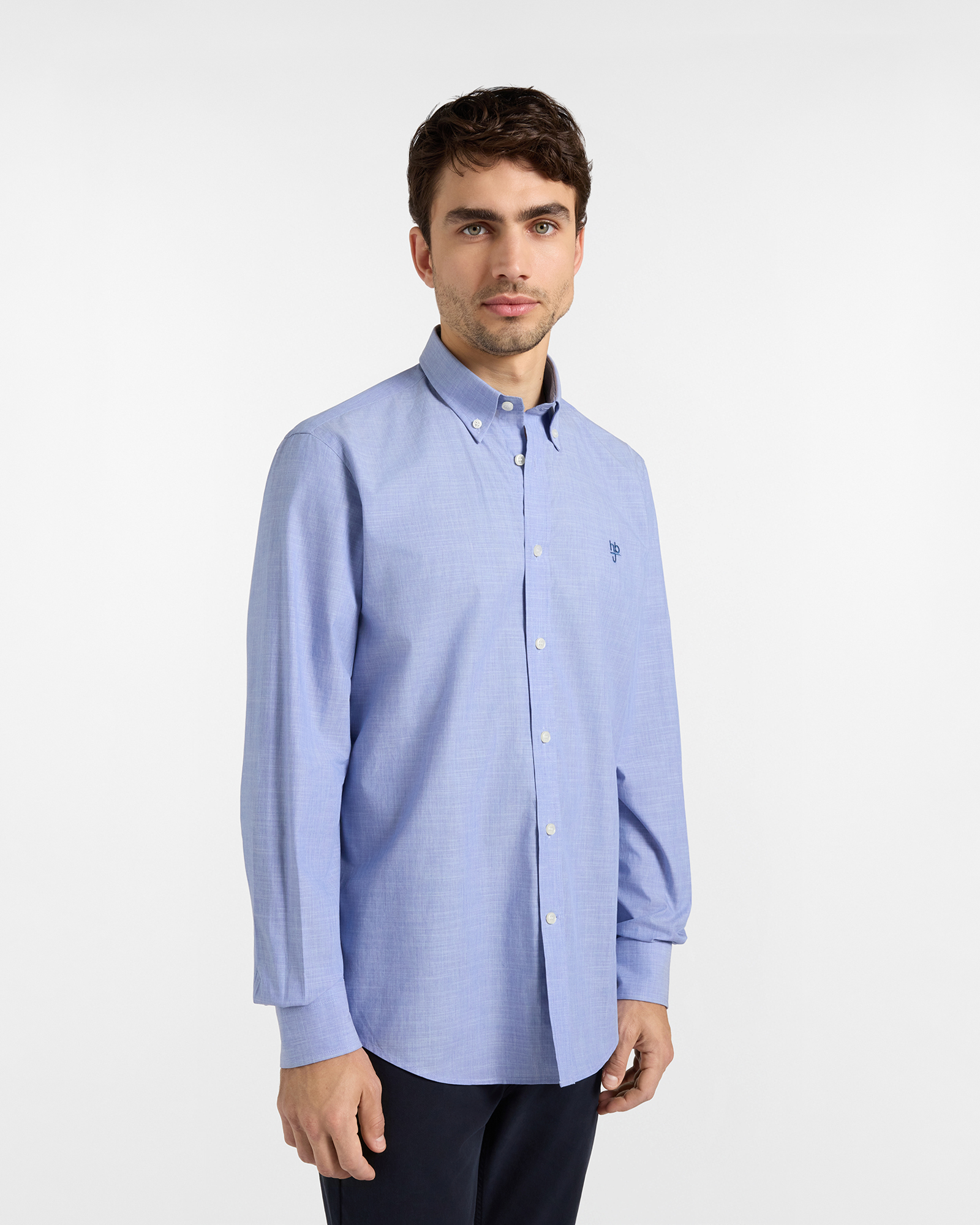 Camicia HBJ Uomo Regular Fit in cotone celeste