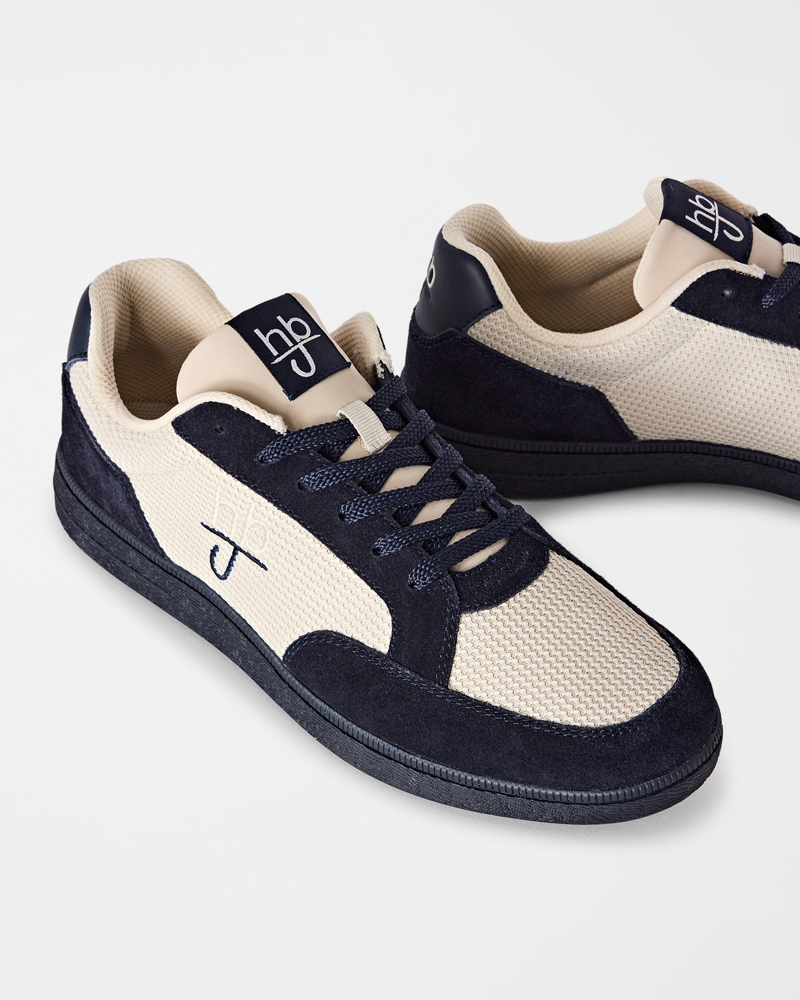 Sneaker HBJ Uomo in suede e tessuto, BLU SCURO, large