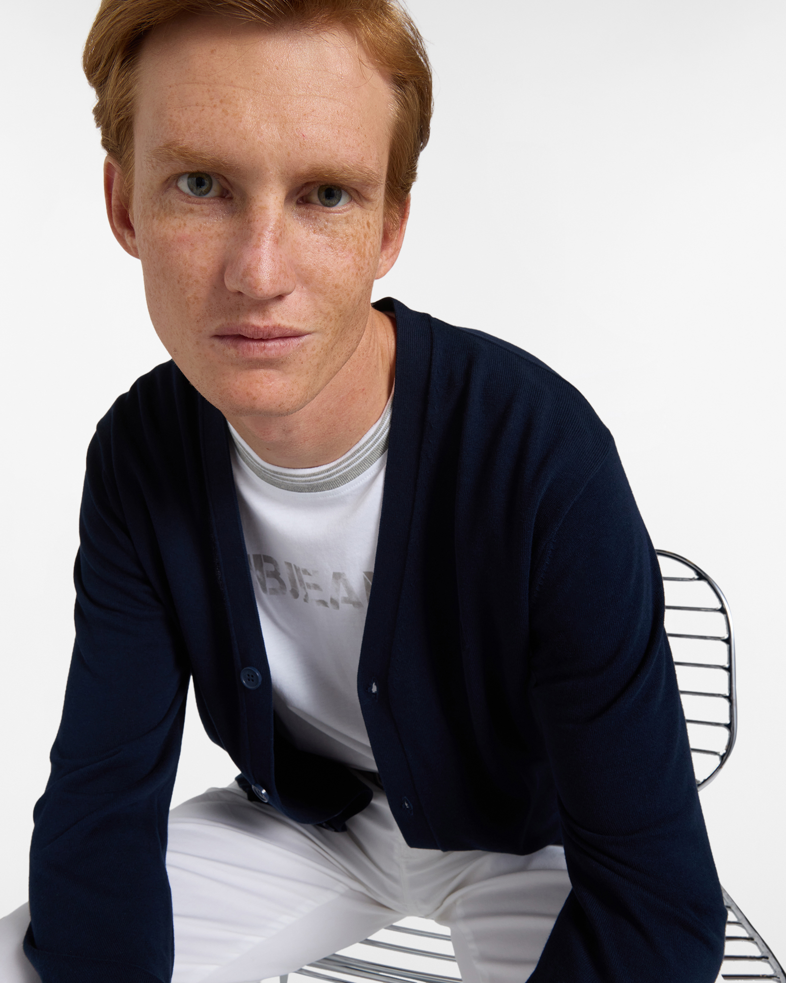 Cardigan Uomo in Crepe, Blu scuro, large image number 2