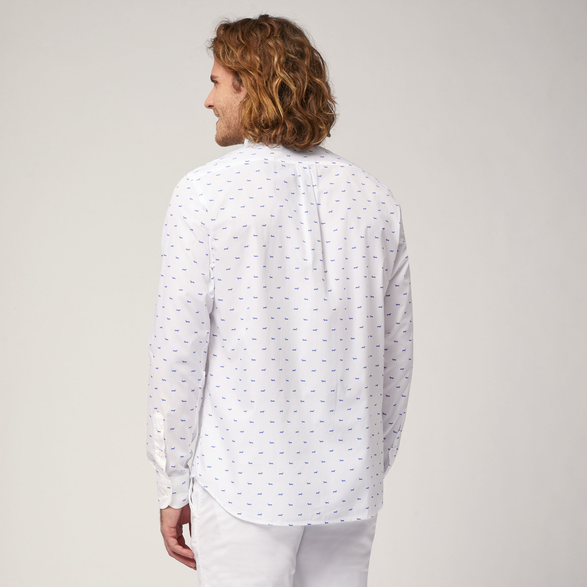 Camisas de algodón con motivo integral de teckels, Hortensia, large image number 1