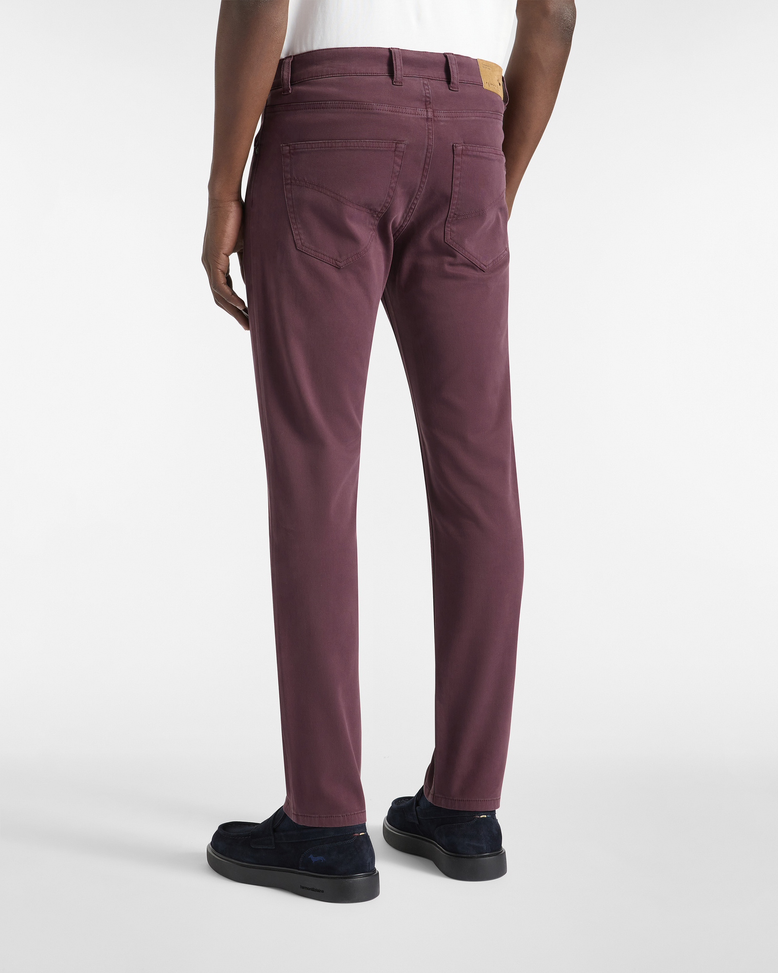 Five-Pocket Narrow Pants, Dark Red, large image number 1