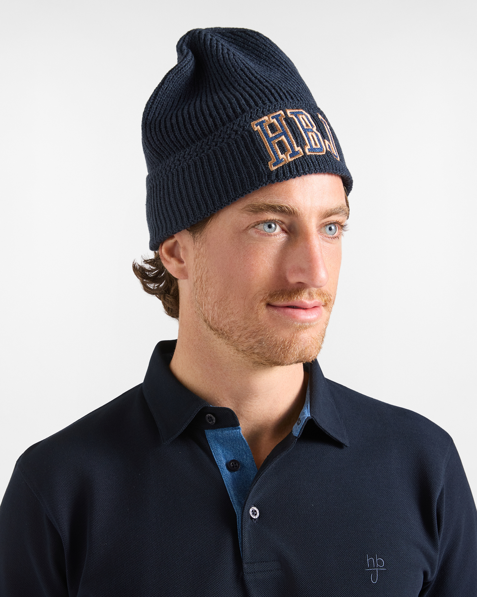 Berretto HBJ Uomo con Logo Ricamato Blu Scuro