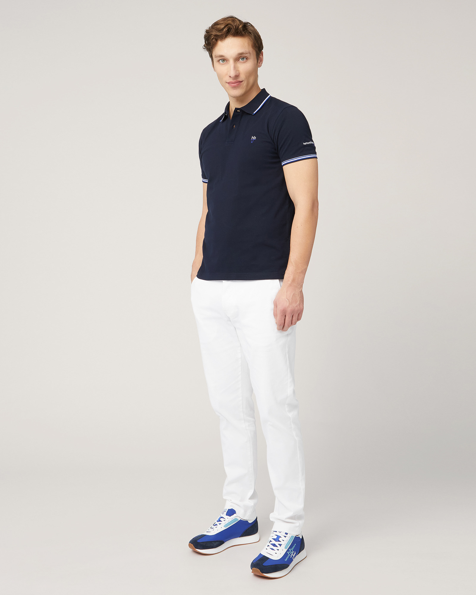 Polo with Contrasting Stripes, Dark Blue, large image number 3