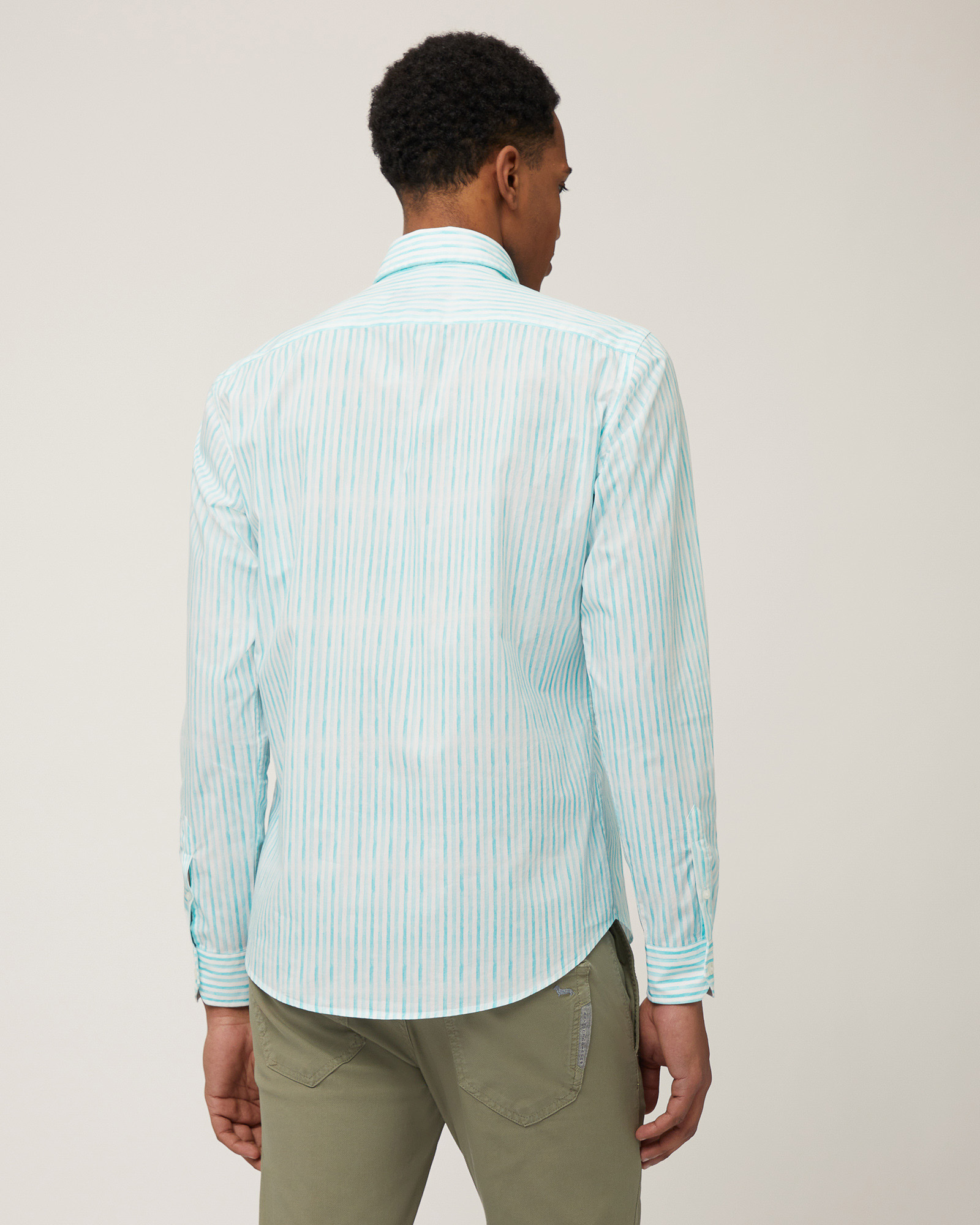Gradient Stripe Shirt, Turquoise, large image number 1