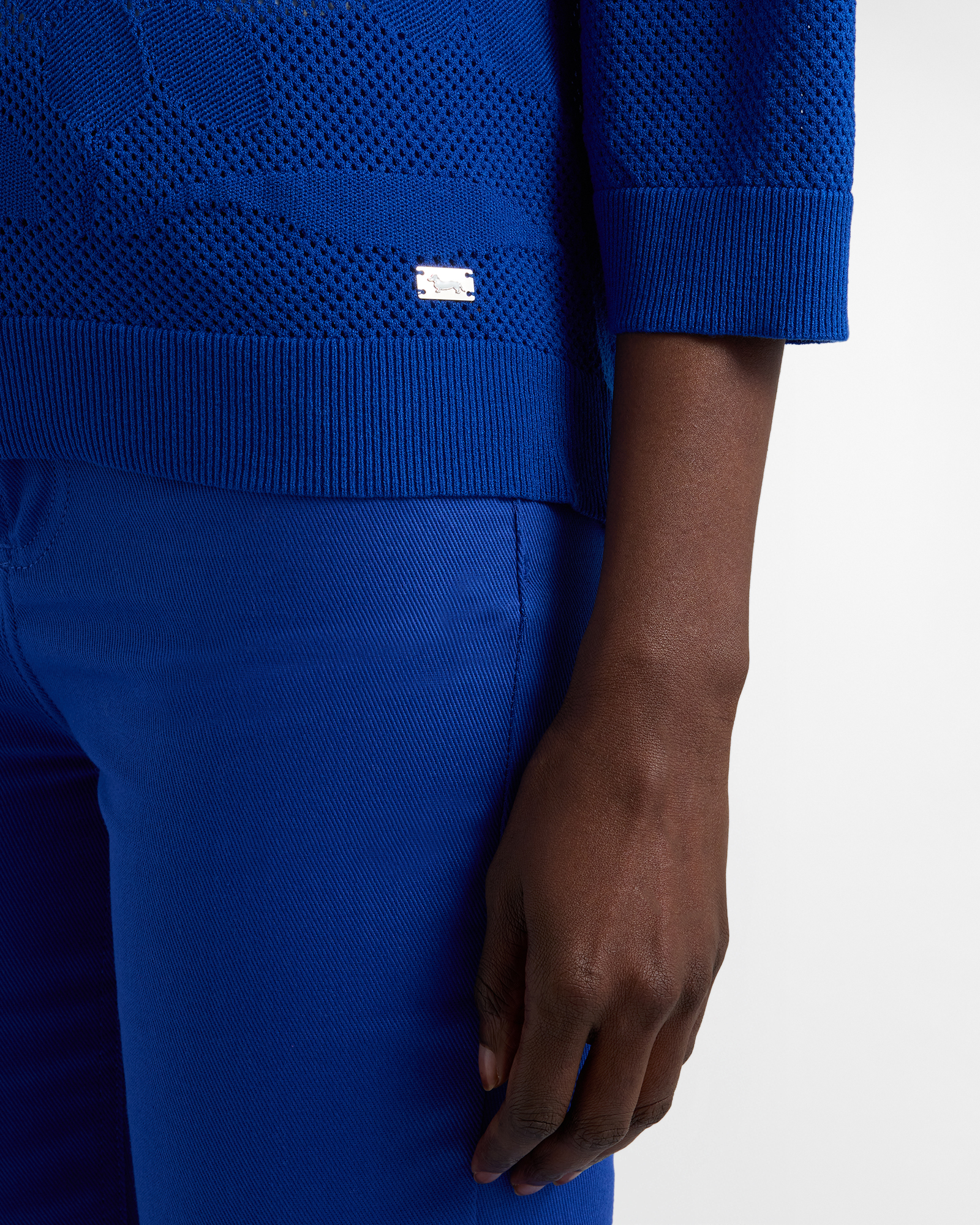 Mesh shirt with embroidery, Blue, large image number 2