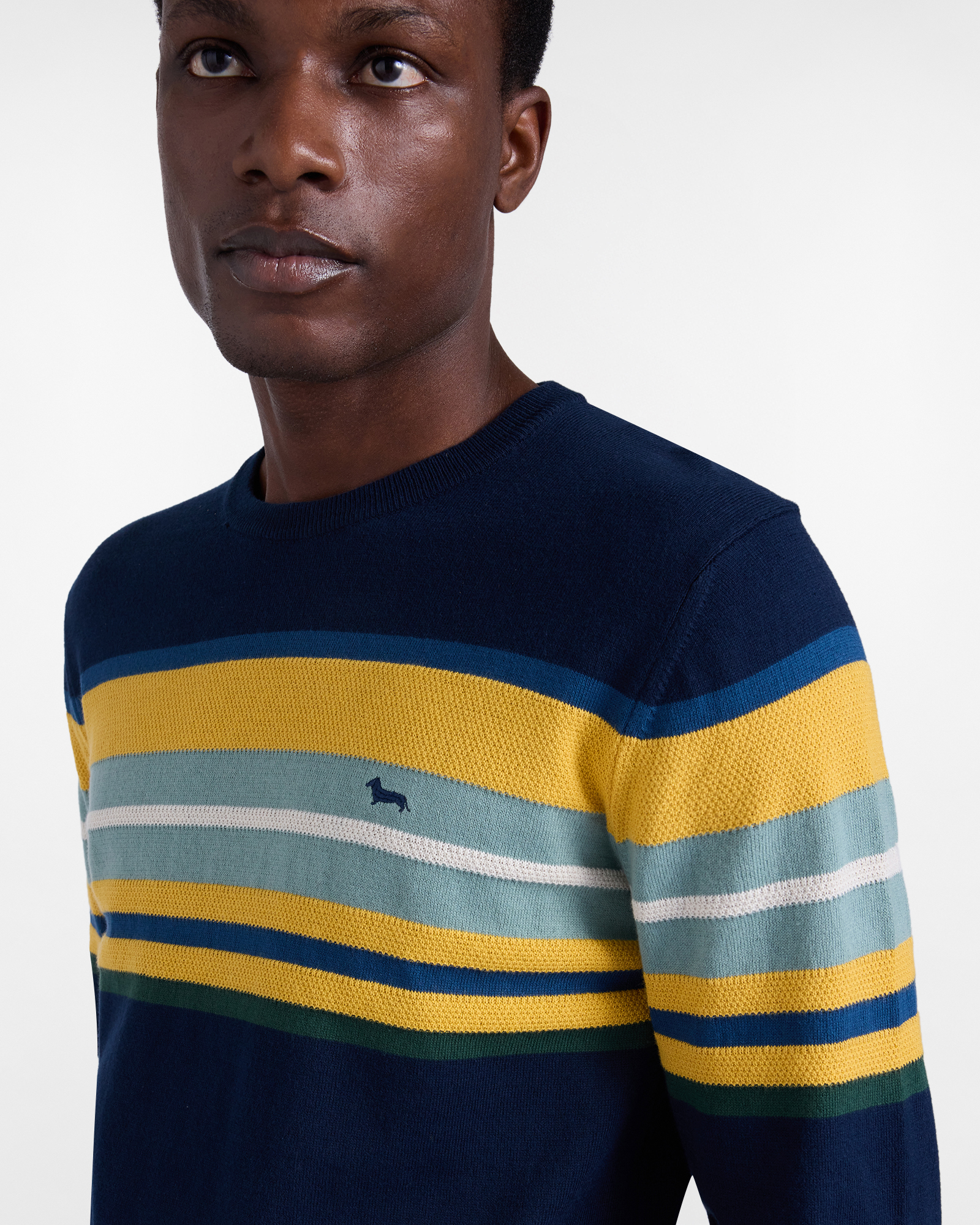 Pullover with stripes and 3D processing, Blue, large image number 2
