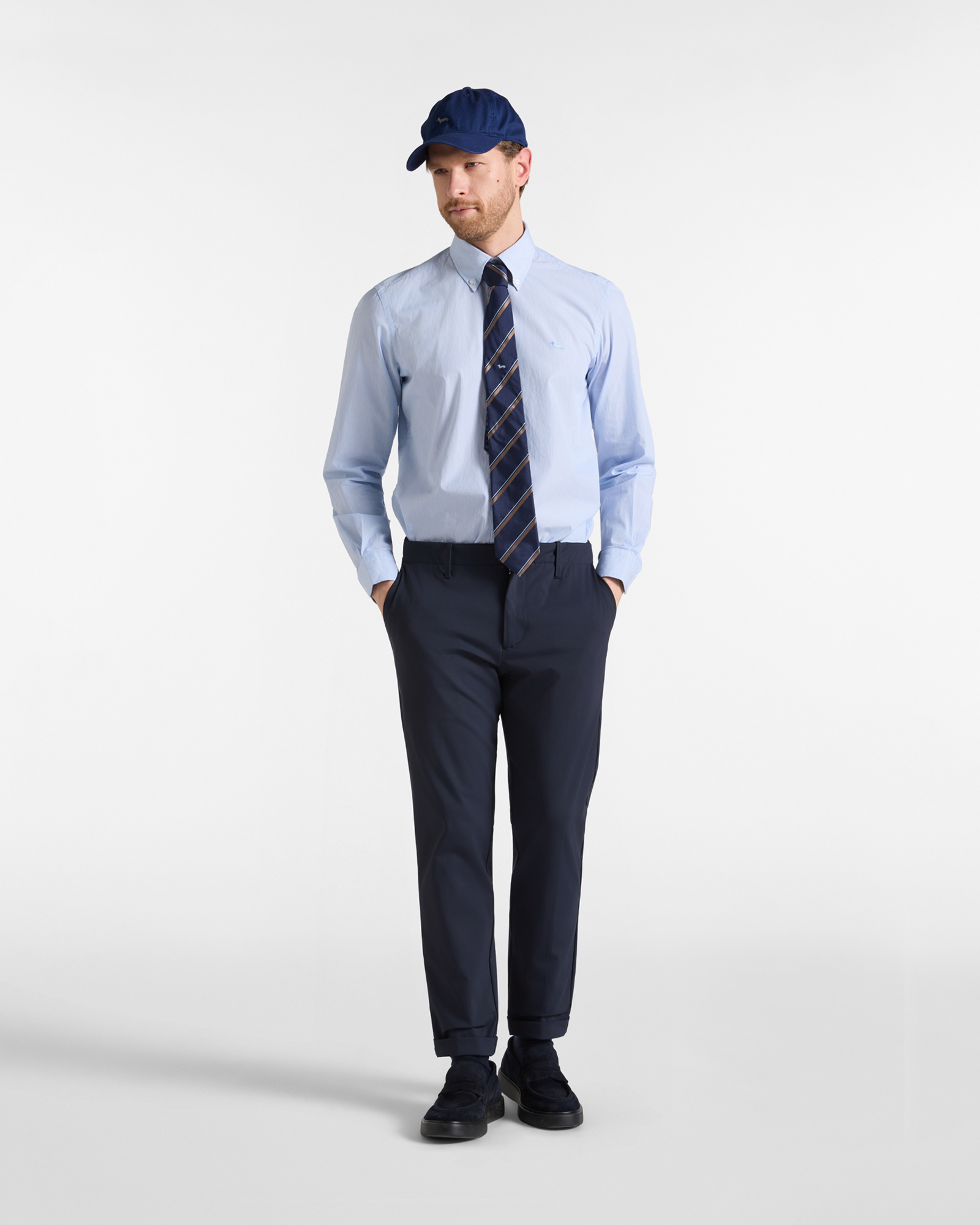 Men's regular-fit  yarn-dyed shirt with micro-stripe, SKY, large image number 3