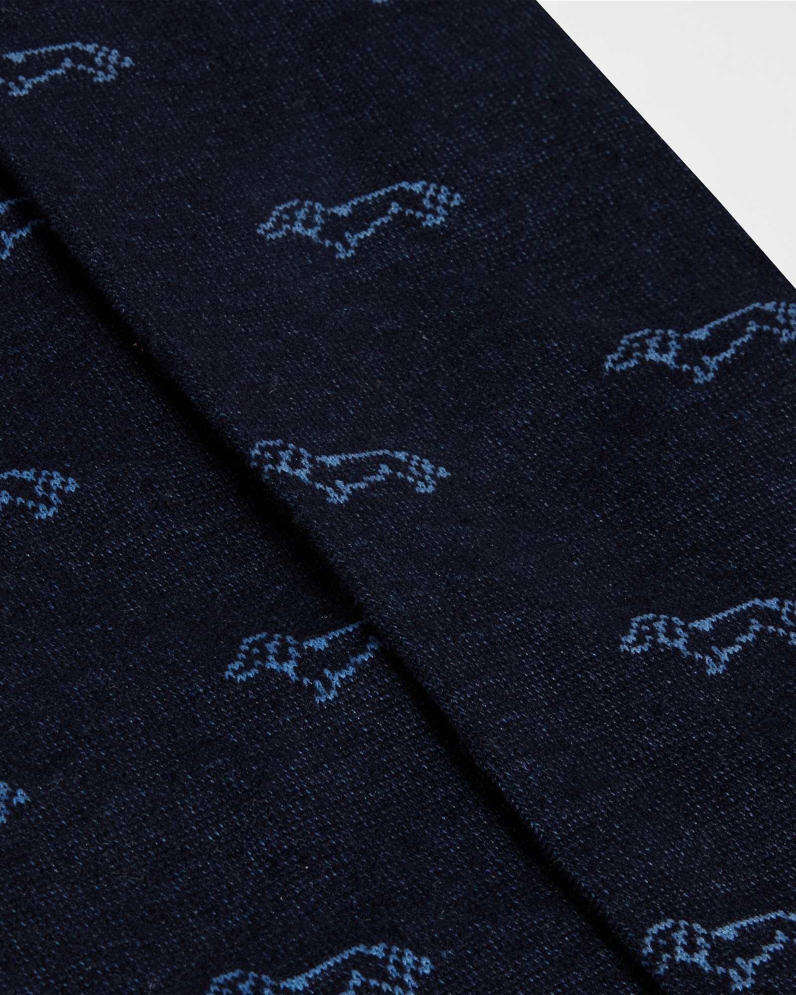 Calcetines Largos con Perro Salchicha All Over, Azul Navy, large image number 1