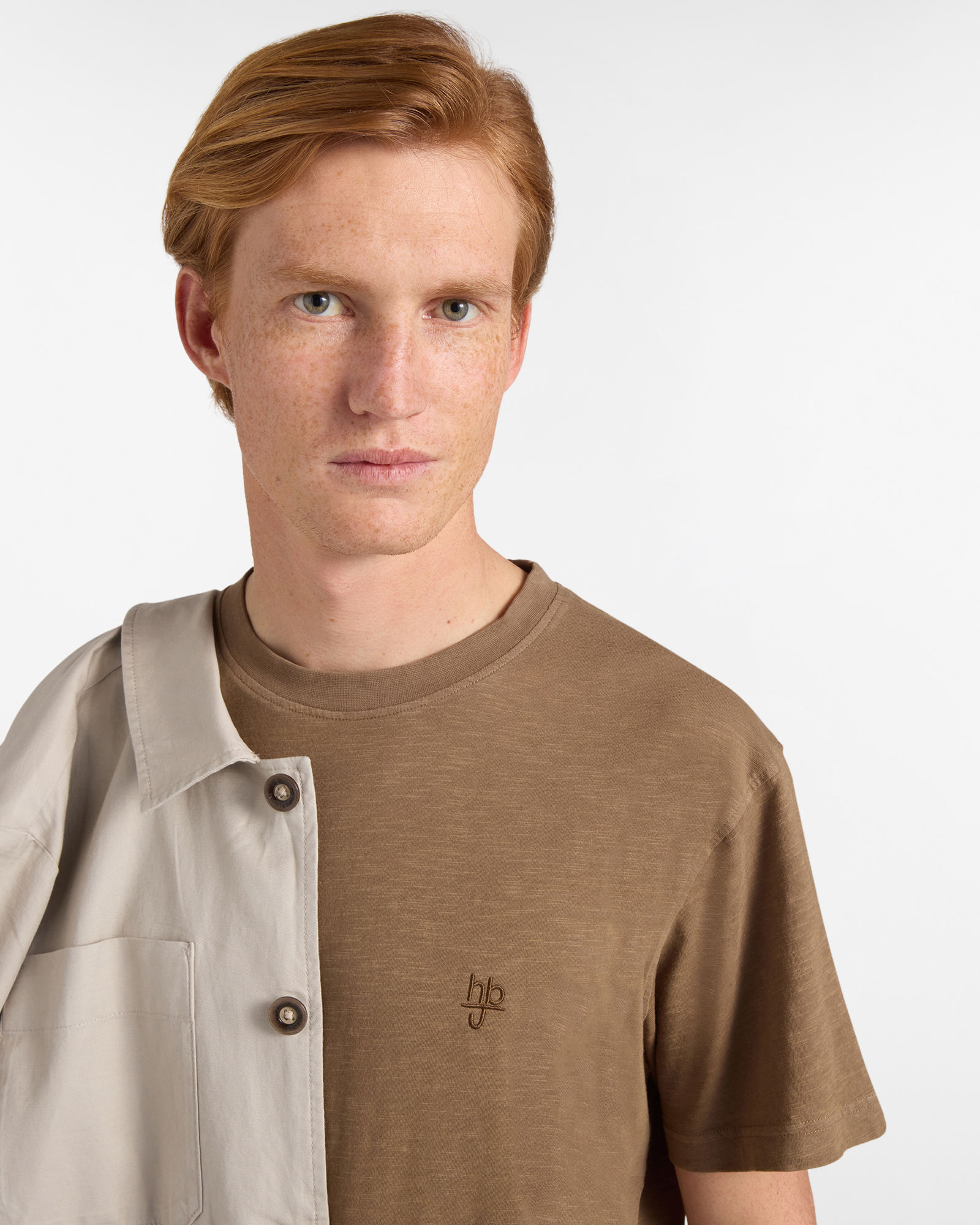 T‑shirt Uomo Effetto Old D‑Fit, Marrone chiaro, large image number 2