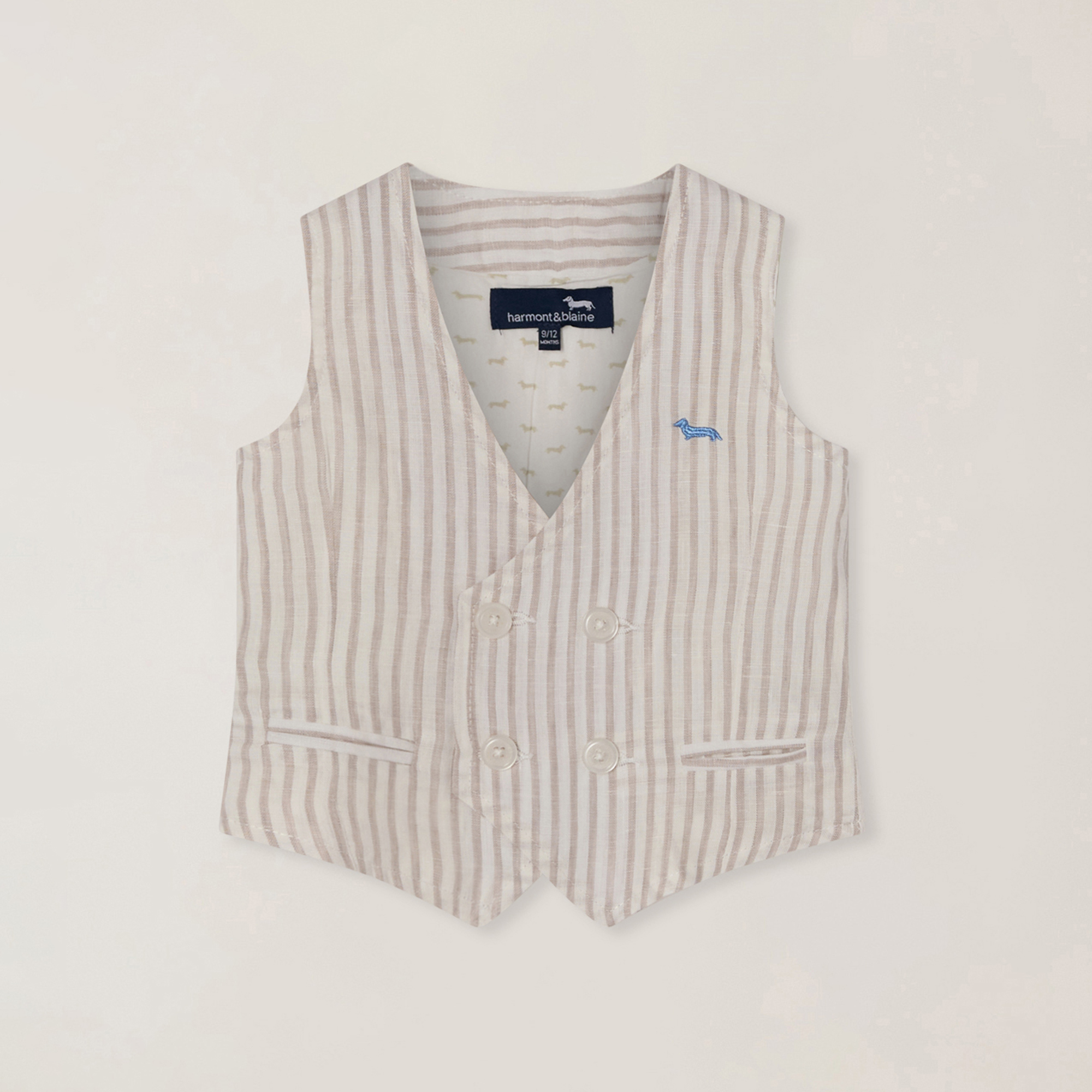 Striped linen gilet