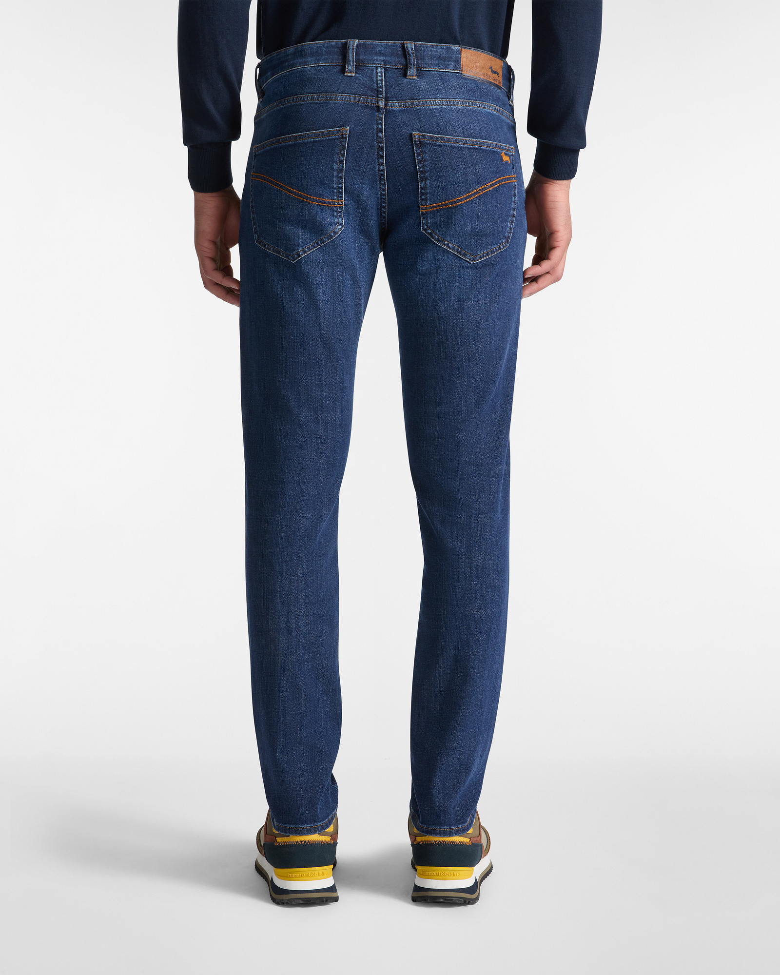 Narrow Elasticated Jeans with Logo