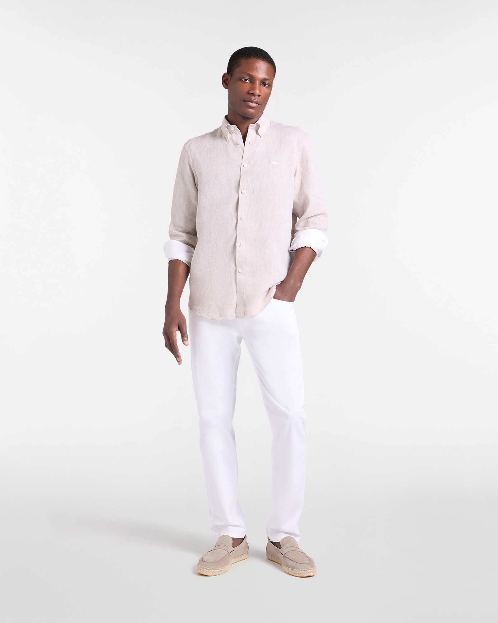 Camisa de lino puro, corte regular., Beige, large image number 3