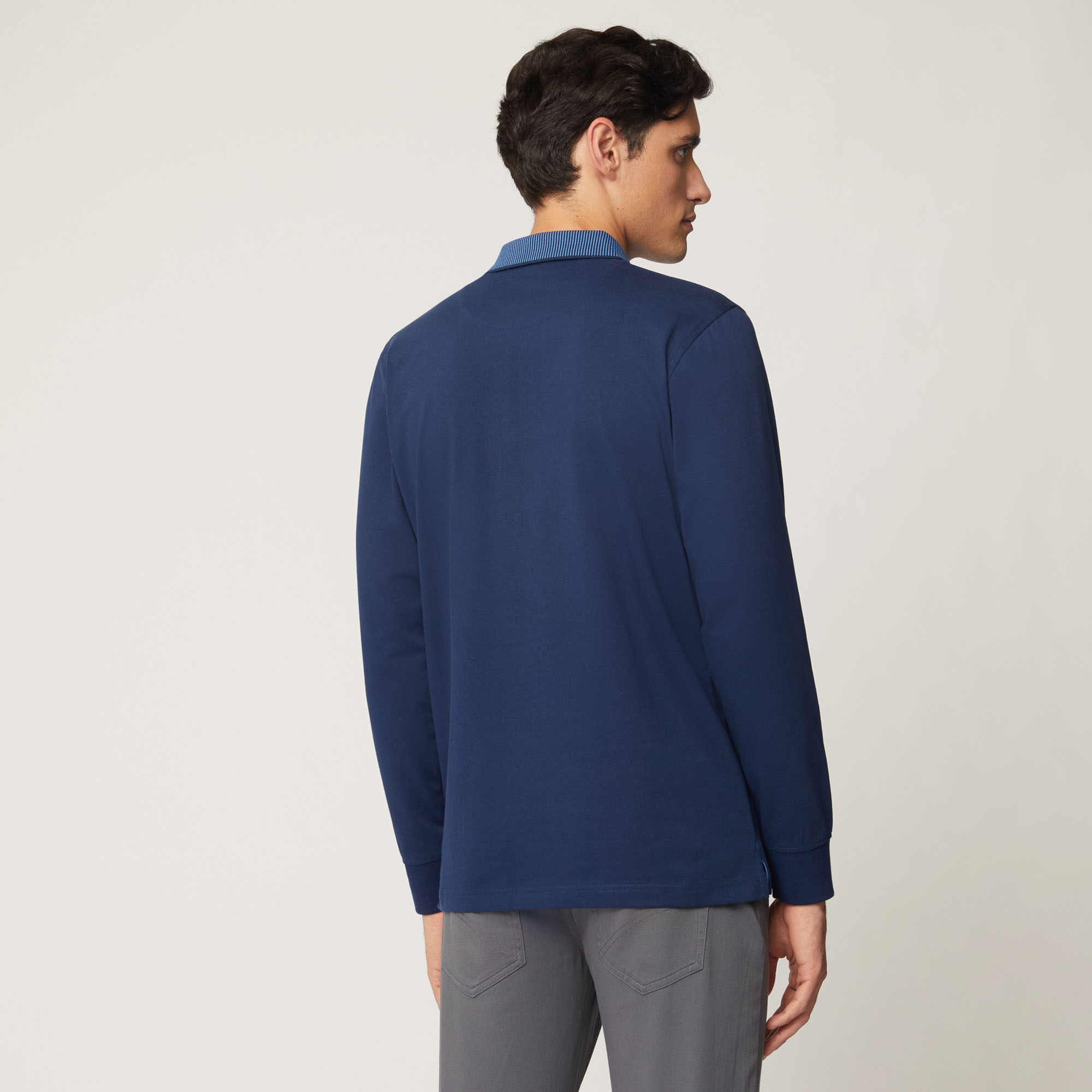 Polo Regular Fit Con Collo A Contrasto, Blu, large image number 1