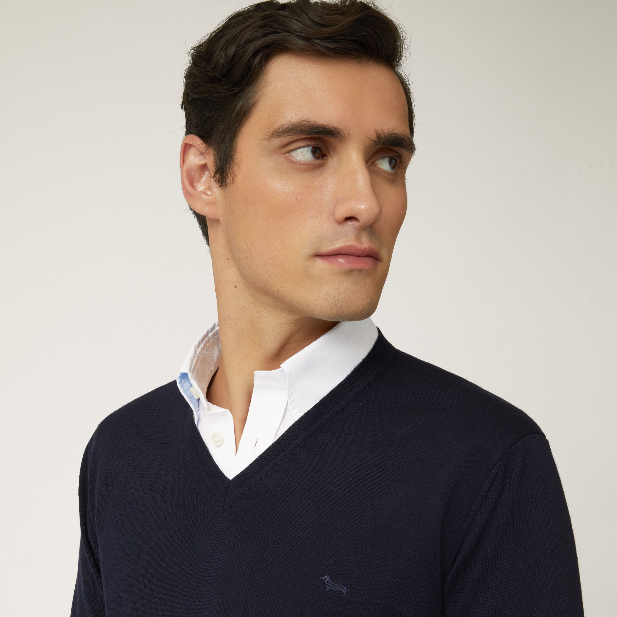 Merino Basic V-Neck, Blue, large image number 2