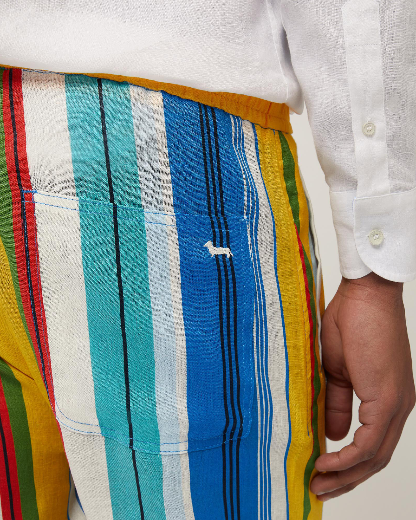 Multicolored Cropped Pants, Canary Yellow, large image number 2