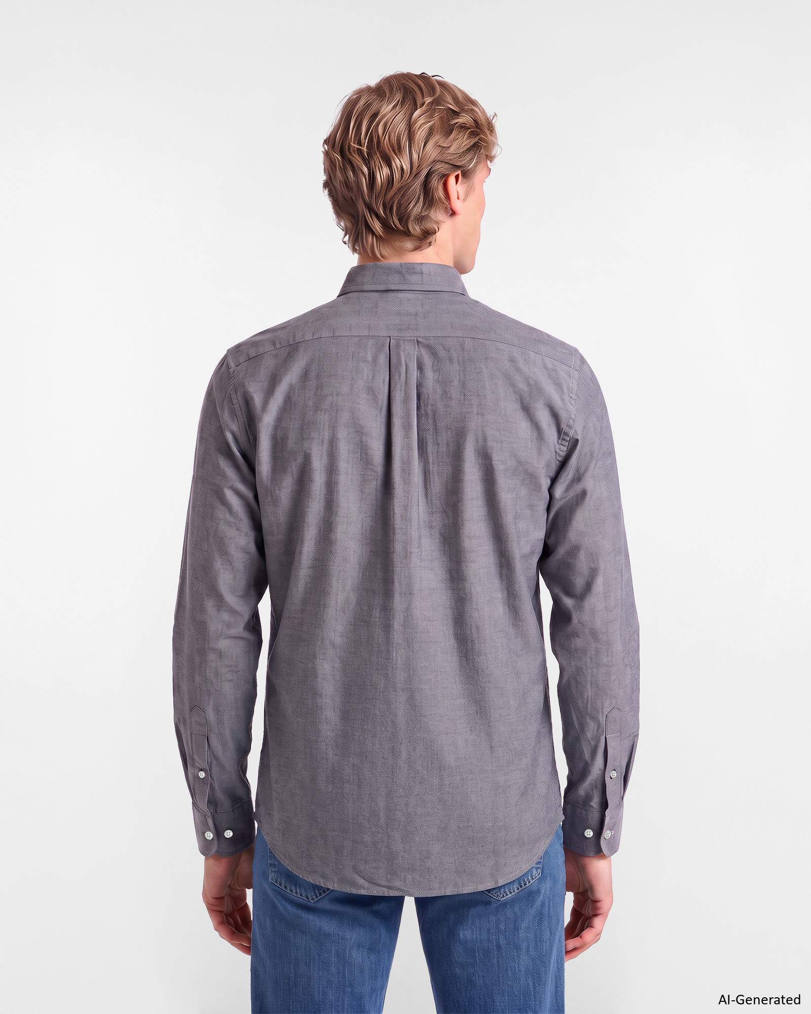 Men&rsquo;s herringbone cashmere-blend flannel shirt, NAVY BLUE, large