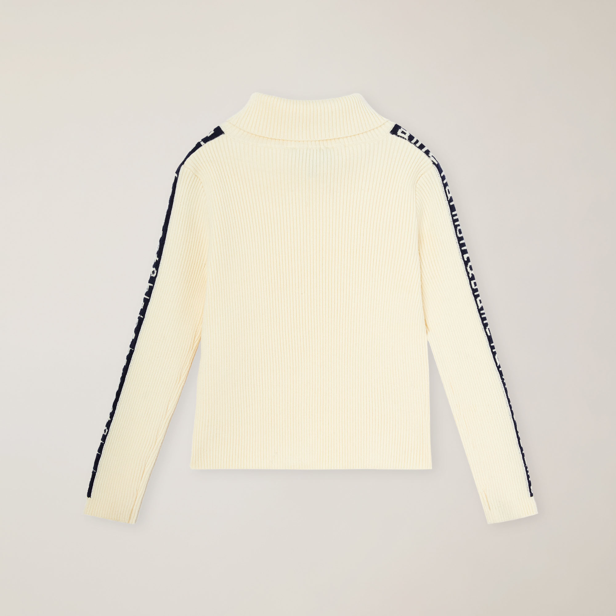 Jersey con mangas en intarsia, Blanco, large image number 1