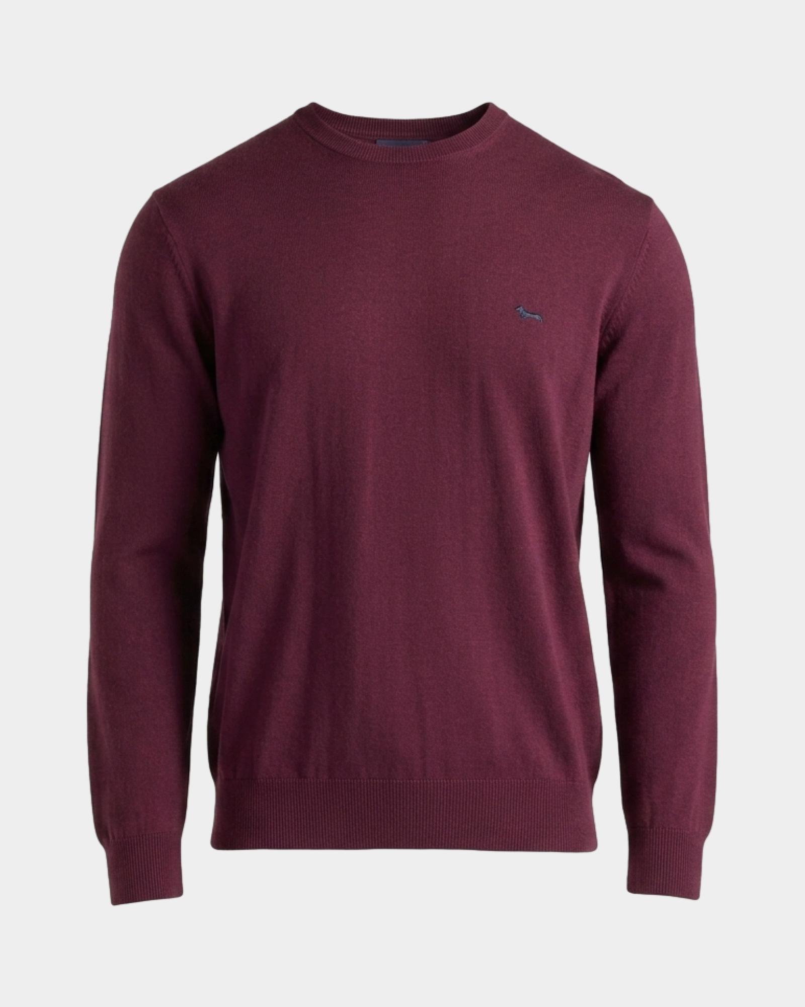Jersey Hombre en mezcla de lana y algod&oacute;n   Regular Fit, MORADO OSCURO, large