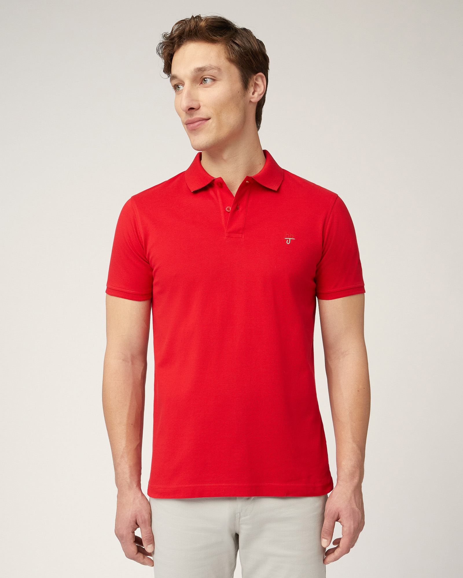 Polo In Cotone Narrow Fit, Rosso, large