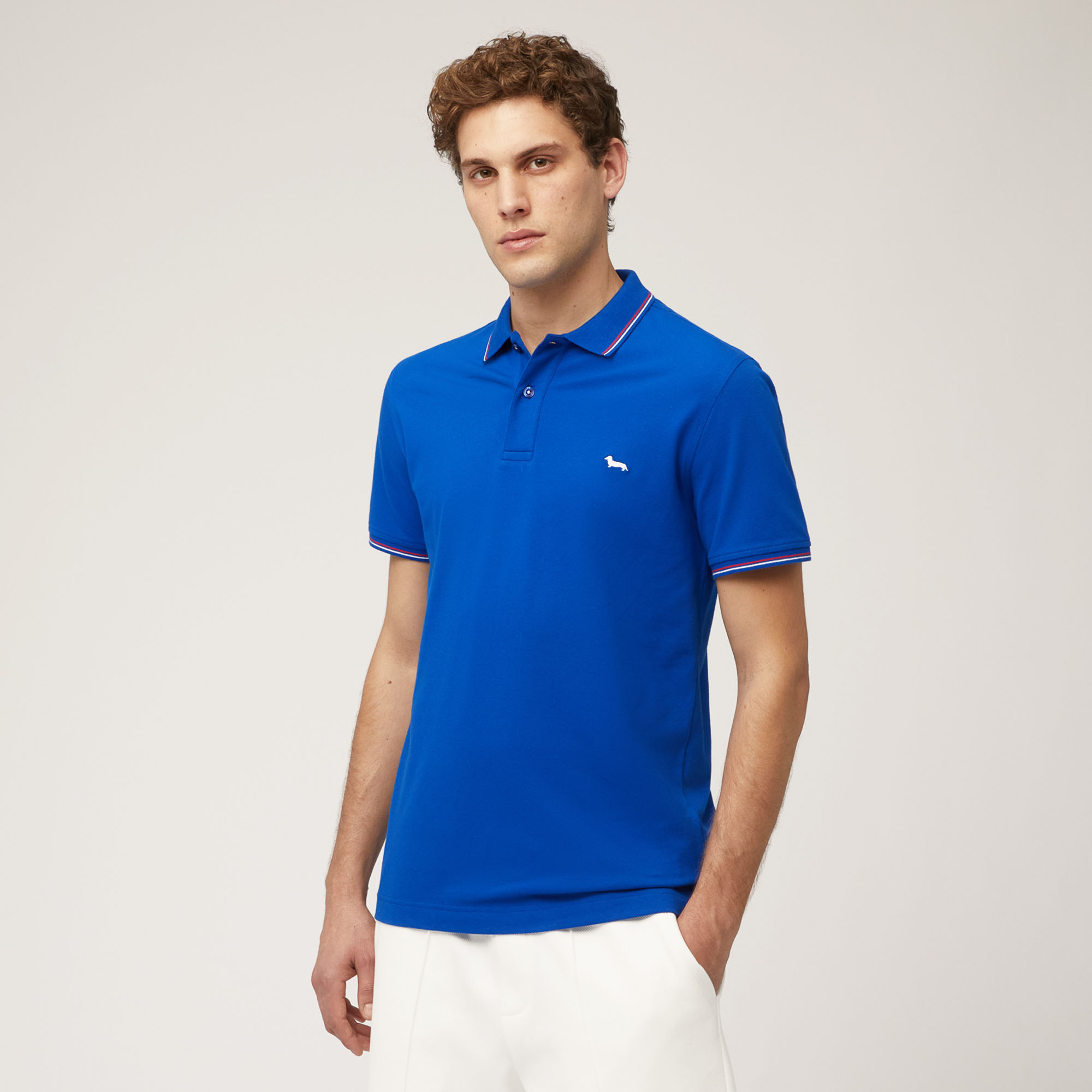 Polo with Striped Details, Hydrangea, large image number 0