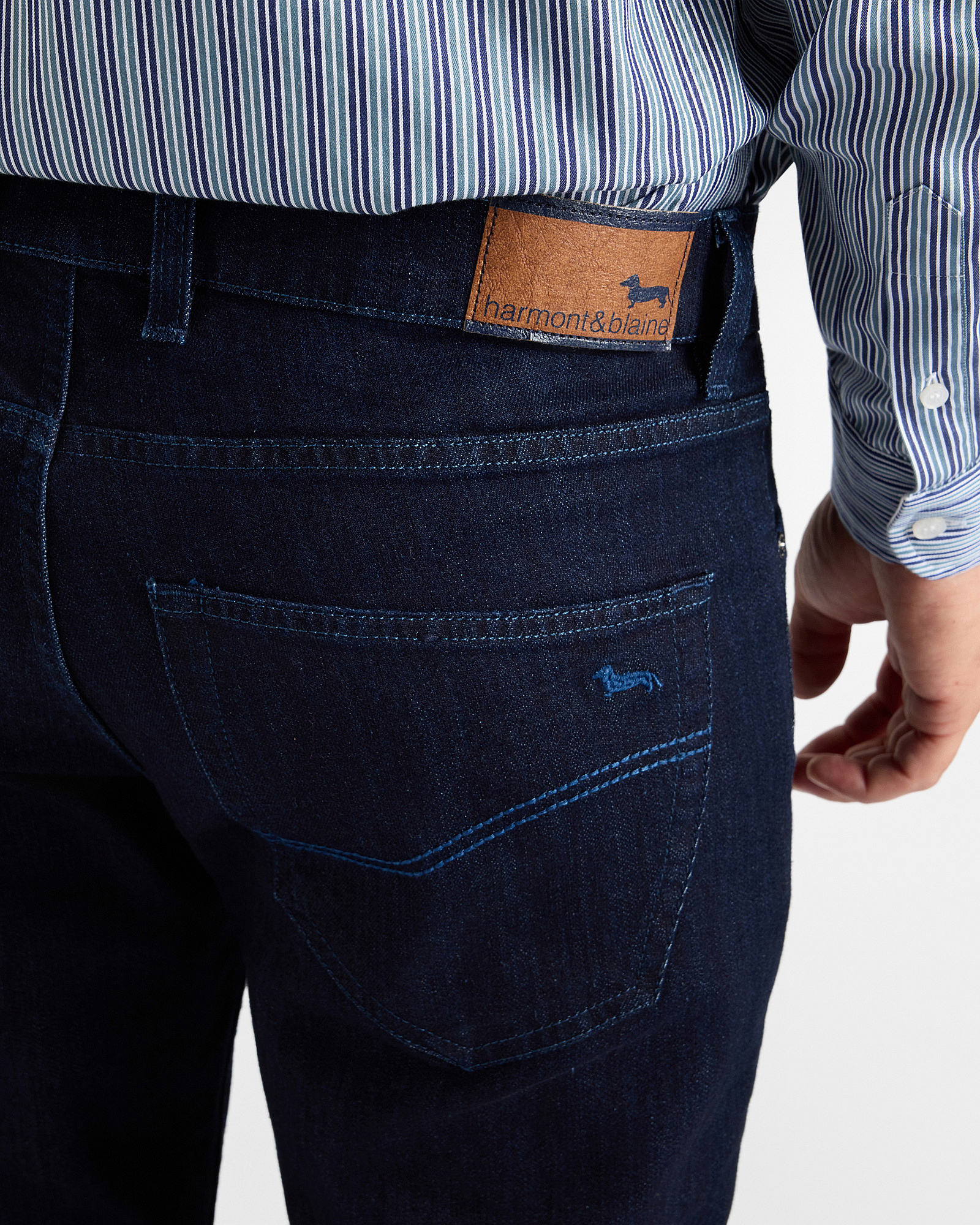 Men&rsquo;s Narrow 5-Pocket Jeans, DARK BLUE, large