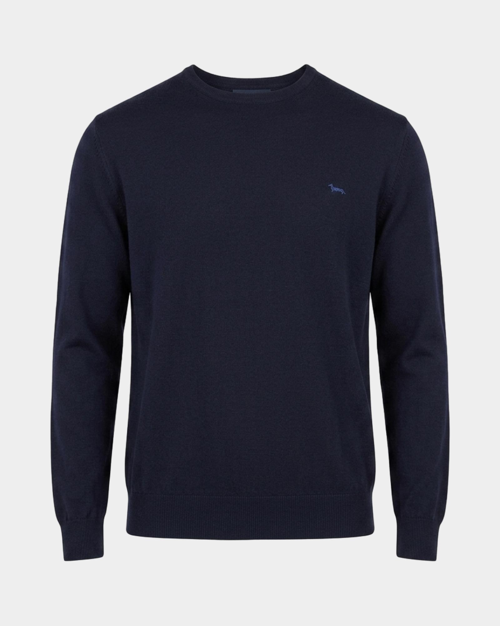 Herrenpullover aus 100 % reiner Wolle, Regular Fit, Made in Italy, MARINEBLAU, large