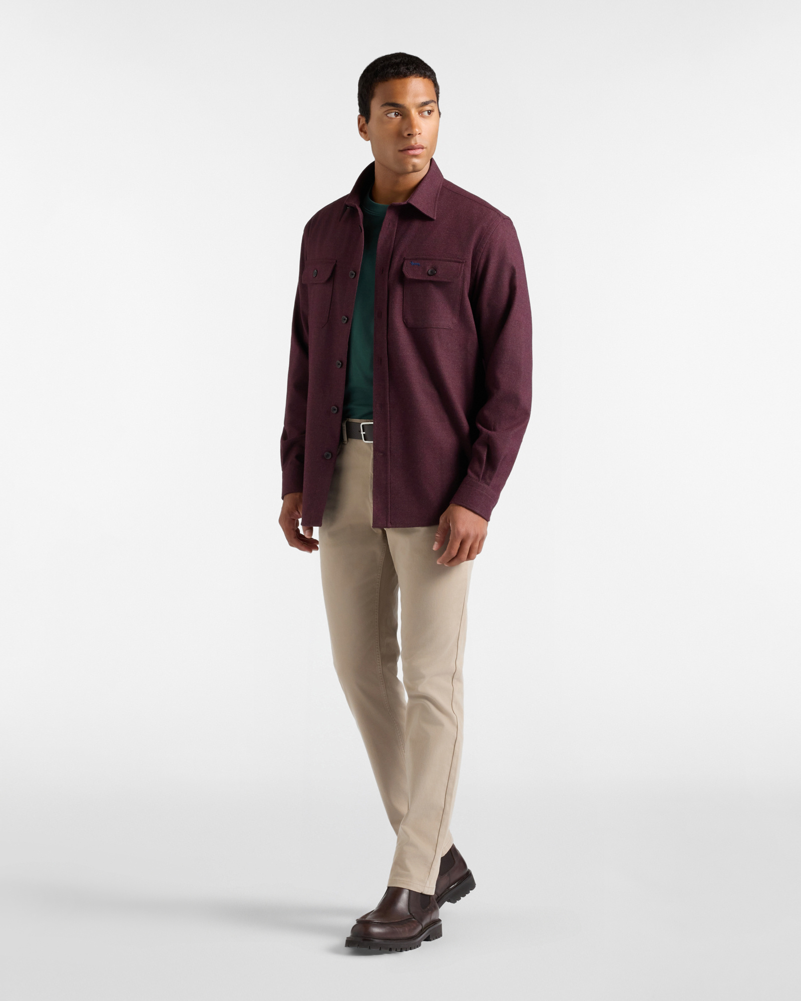 Men's oversized flannel overshirt, DARK PURPLE, large image number 3