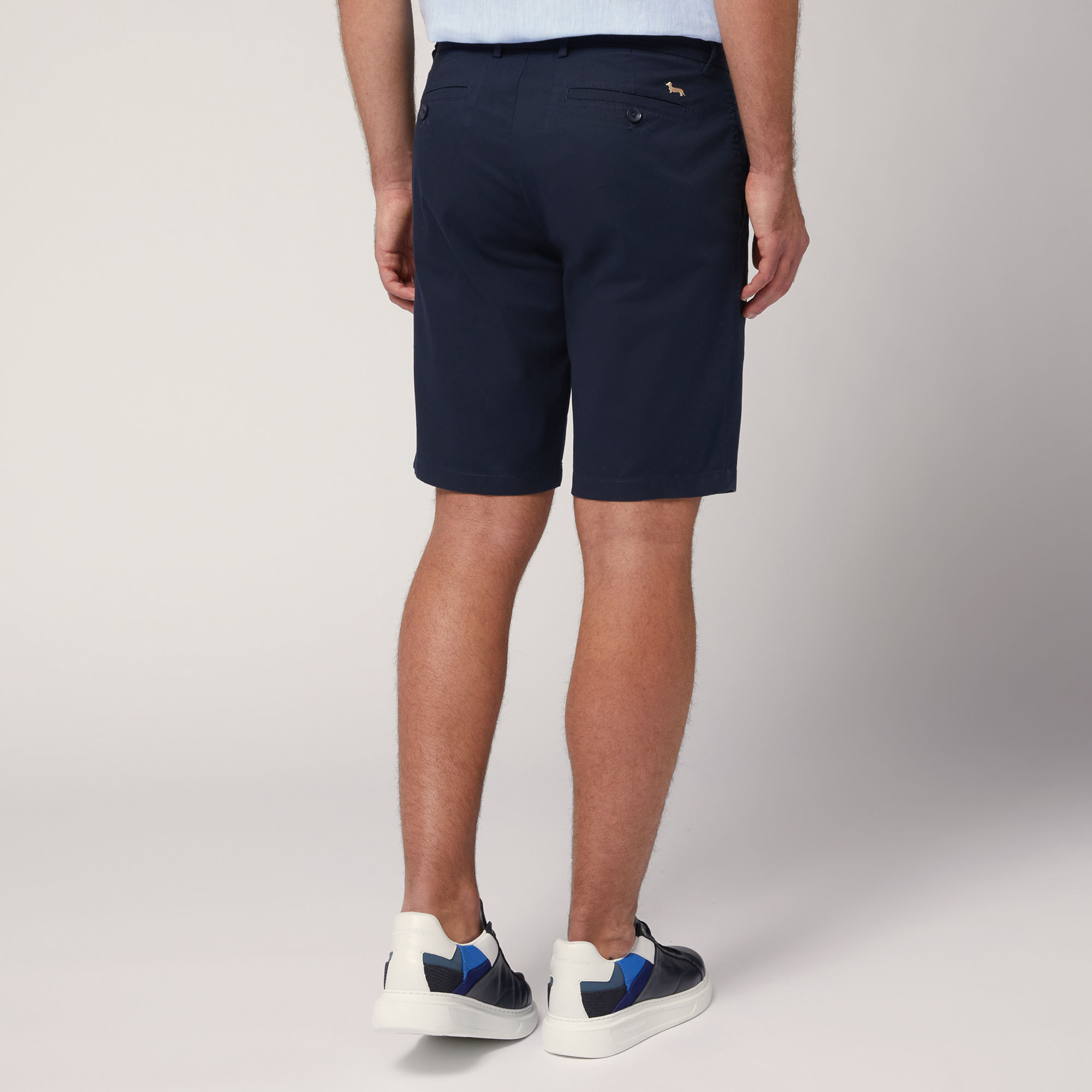 Bermuda In Cotone Stretch, Blu Navy, large image number 1