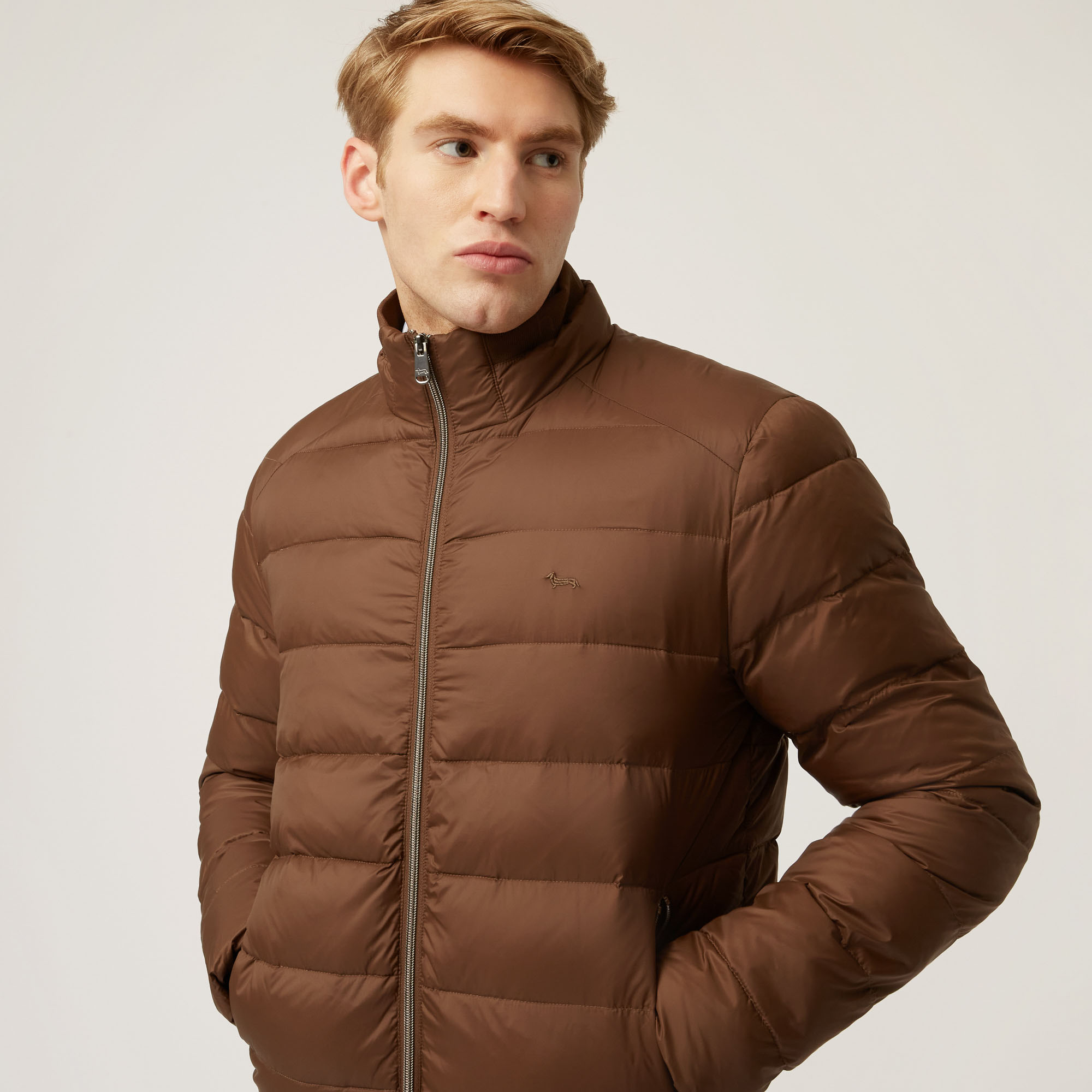 Bomber Jacket With Elastic Ribbed Hem, Brown, large image number 2