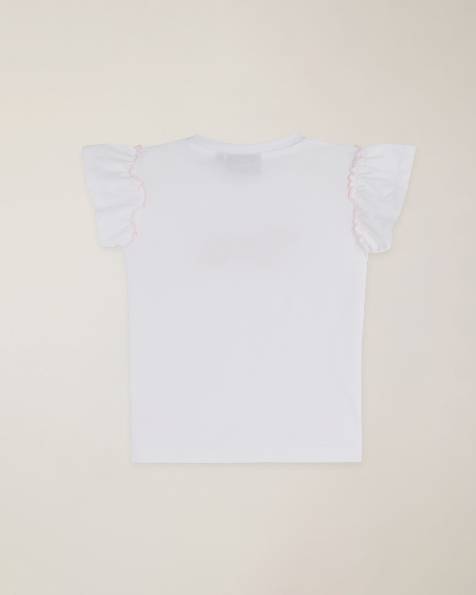 T-shirt con manica rouches e ricamo logo special
