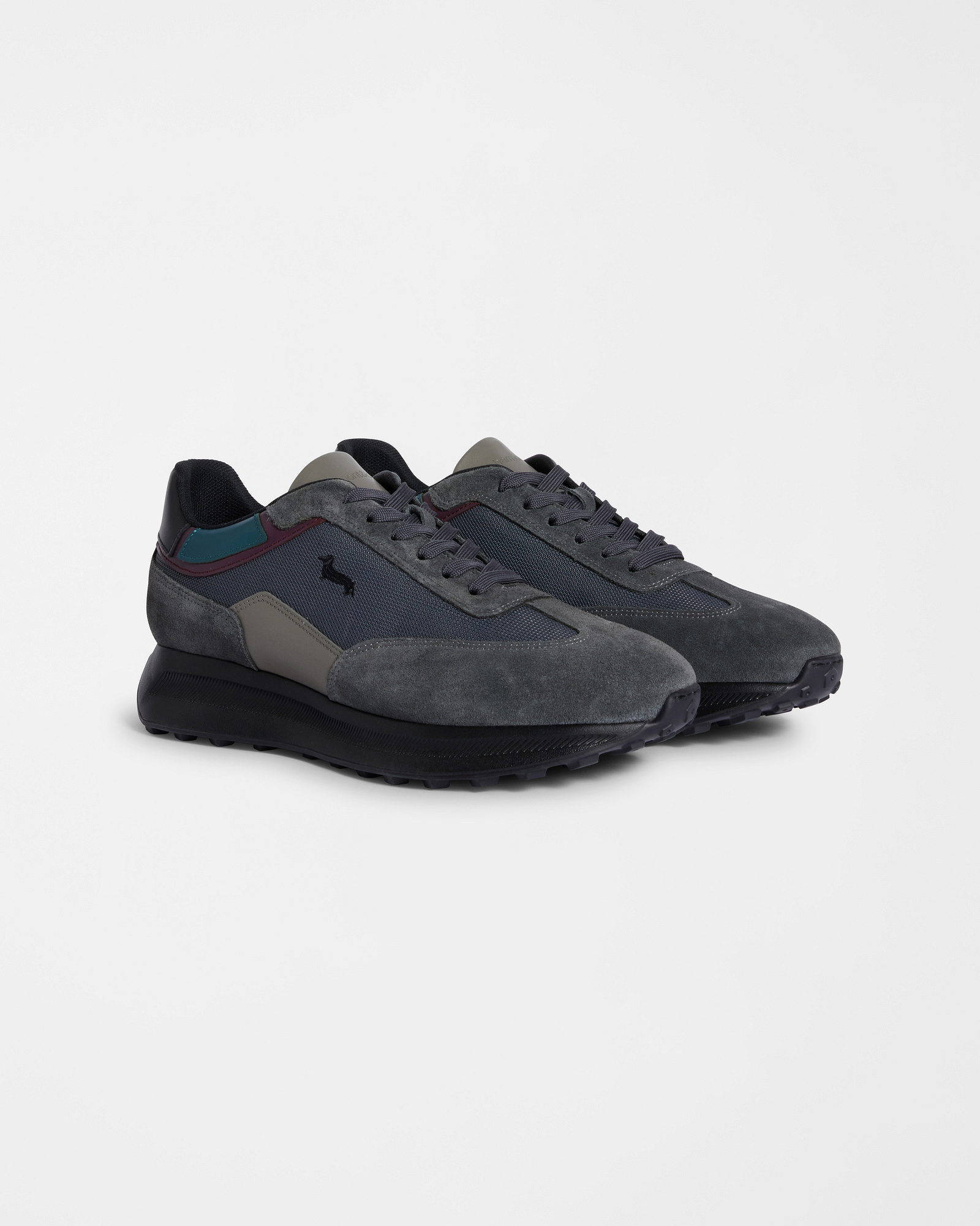 Sneakers in Fabric and Suede, Gray, large image number 1
