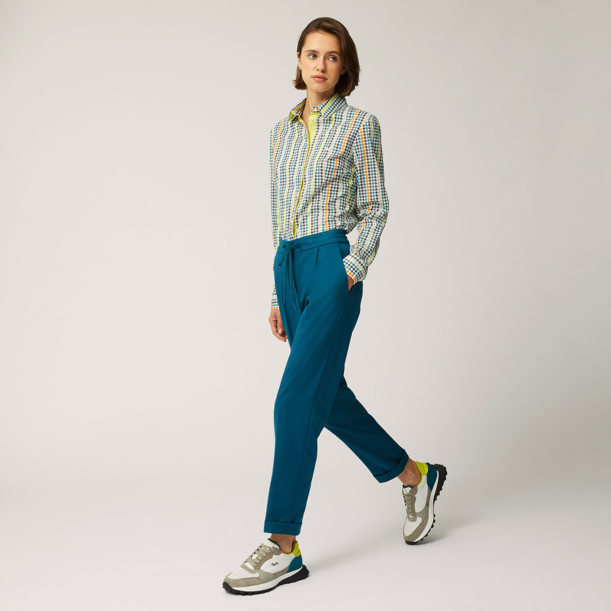 Pants With Drawstring Waist, Blue, large image number 3