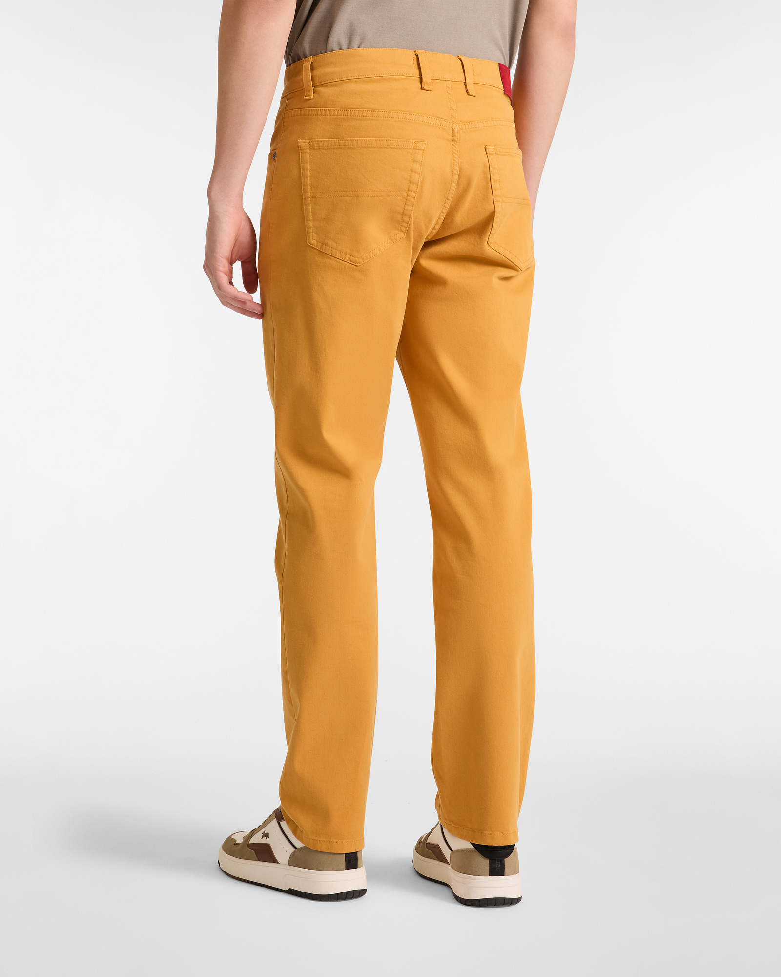 Regular Fit Gabardine Pants, Mustard, large image number 1
