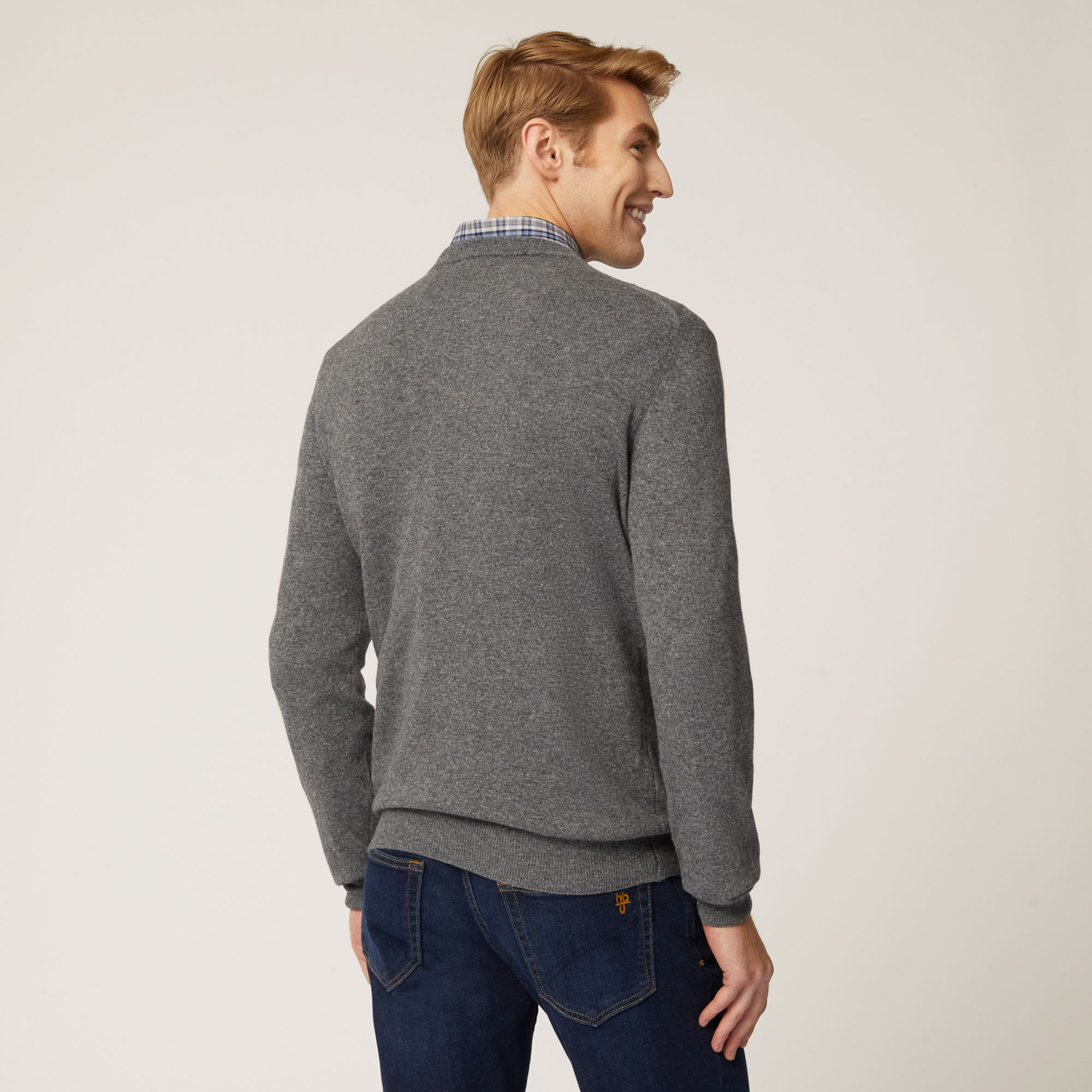 Pullover Girocollo Hbj, Grigio, large image number 1