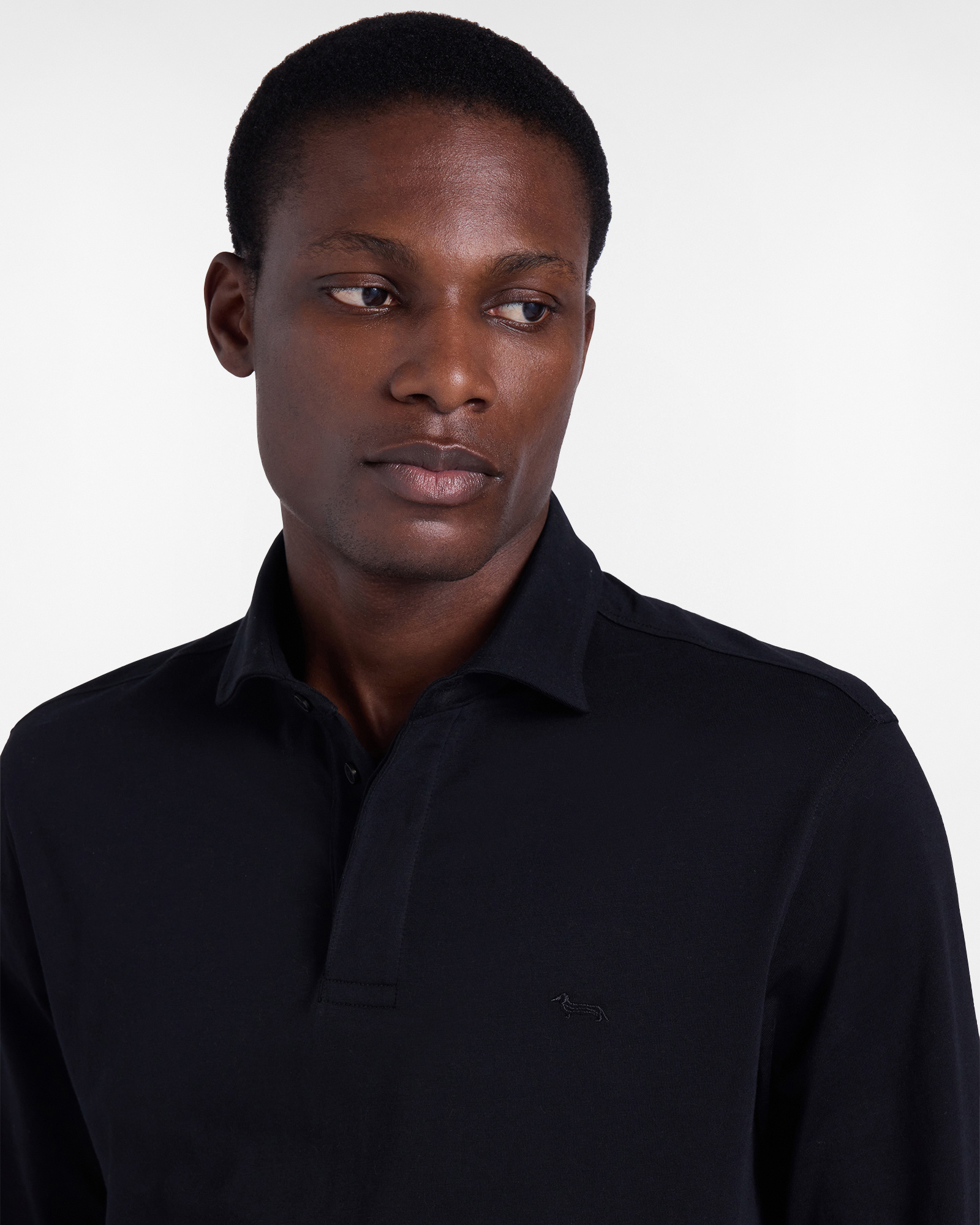 Regular Under-Jacket Polo Shirt, Black, large image number 2