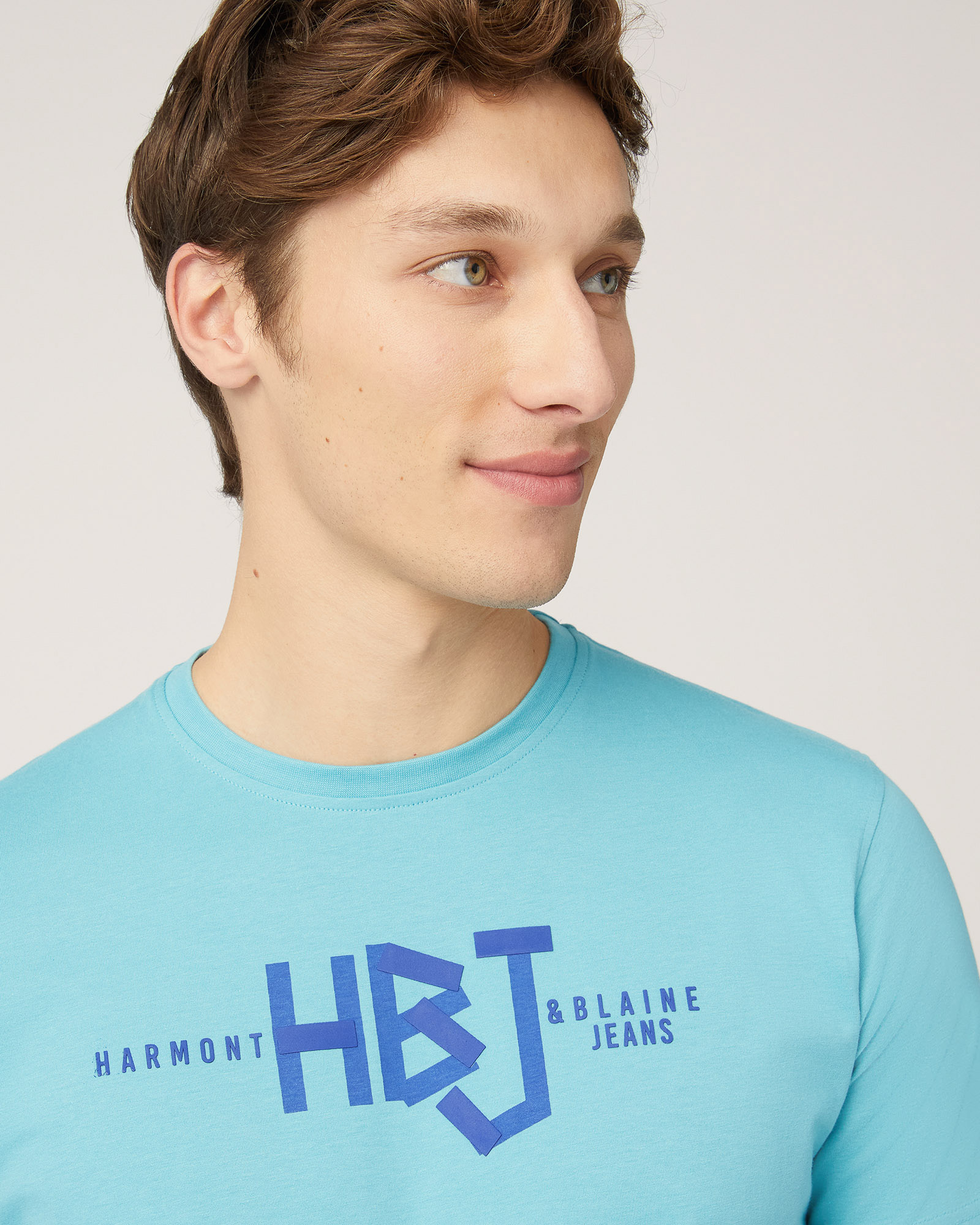 T-Shirt with Central Logo, Peacock Green, large image number 2