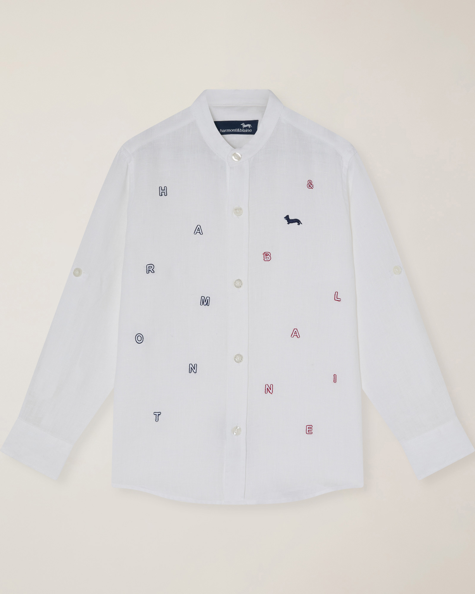 Camicia in lino con ricamo