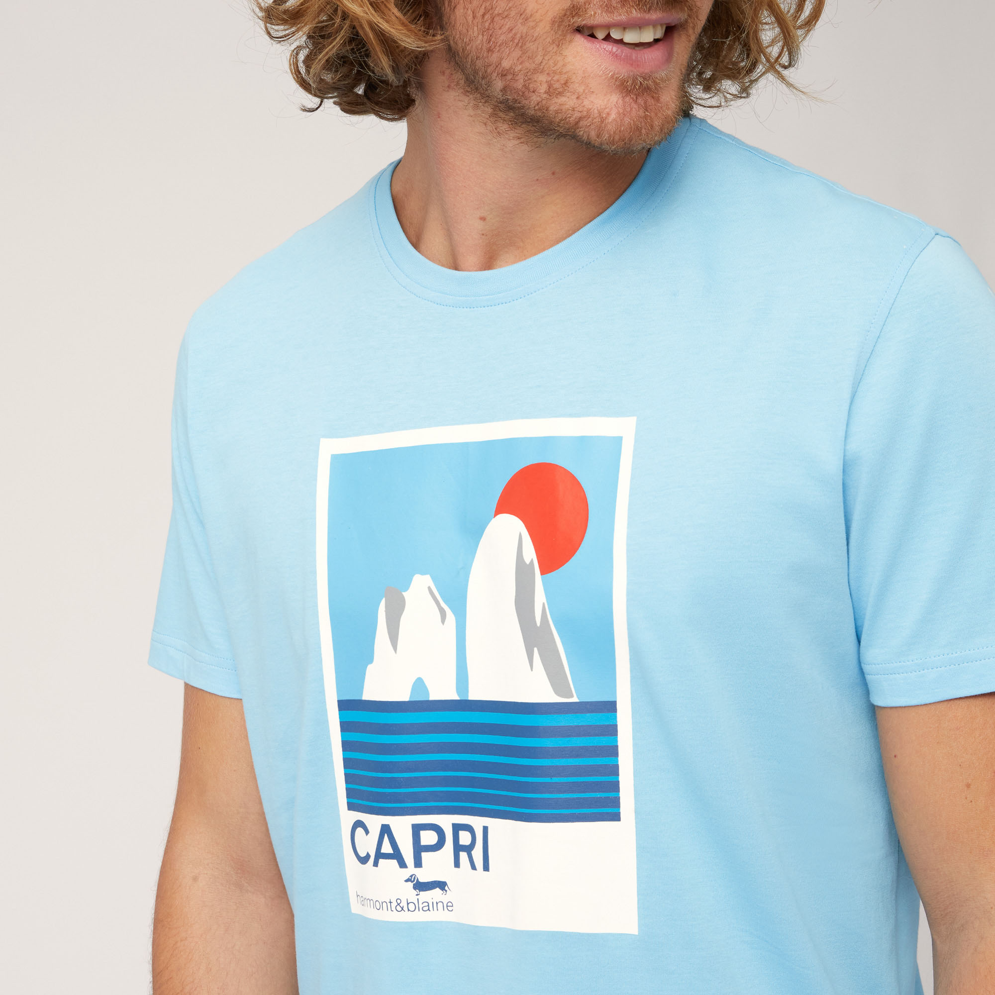 Camiseta con motivo de la costa amalfitana, Azul cobalto, large image number 2