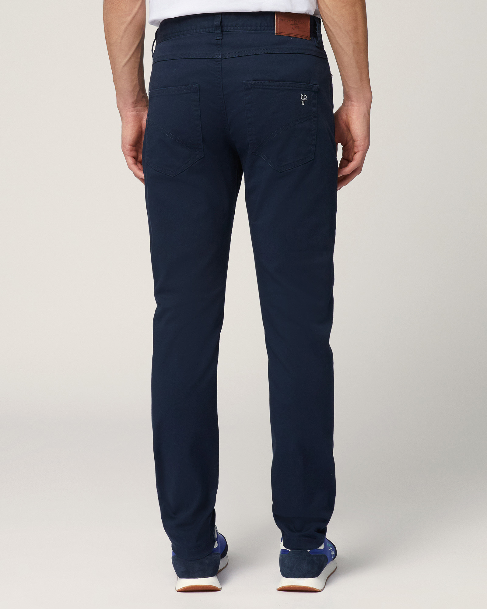 Five-Pocket Twill Pants, Dark Blue, large image number 1