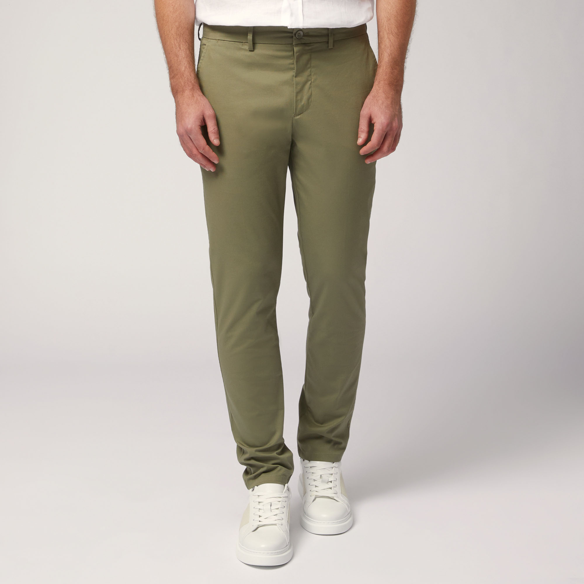 Narrow Fit Chino Pants, Green, large