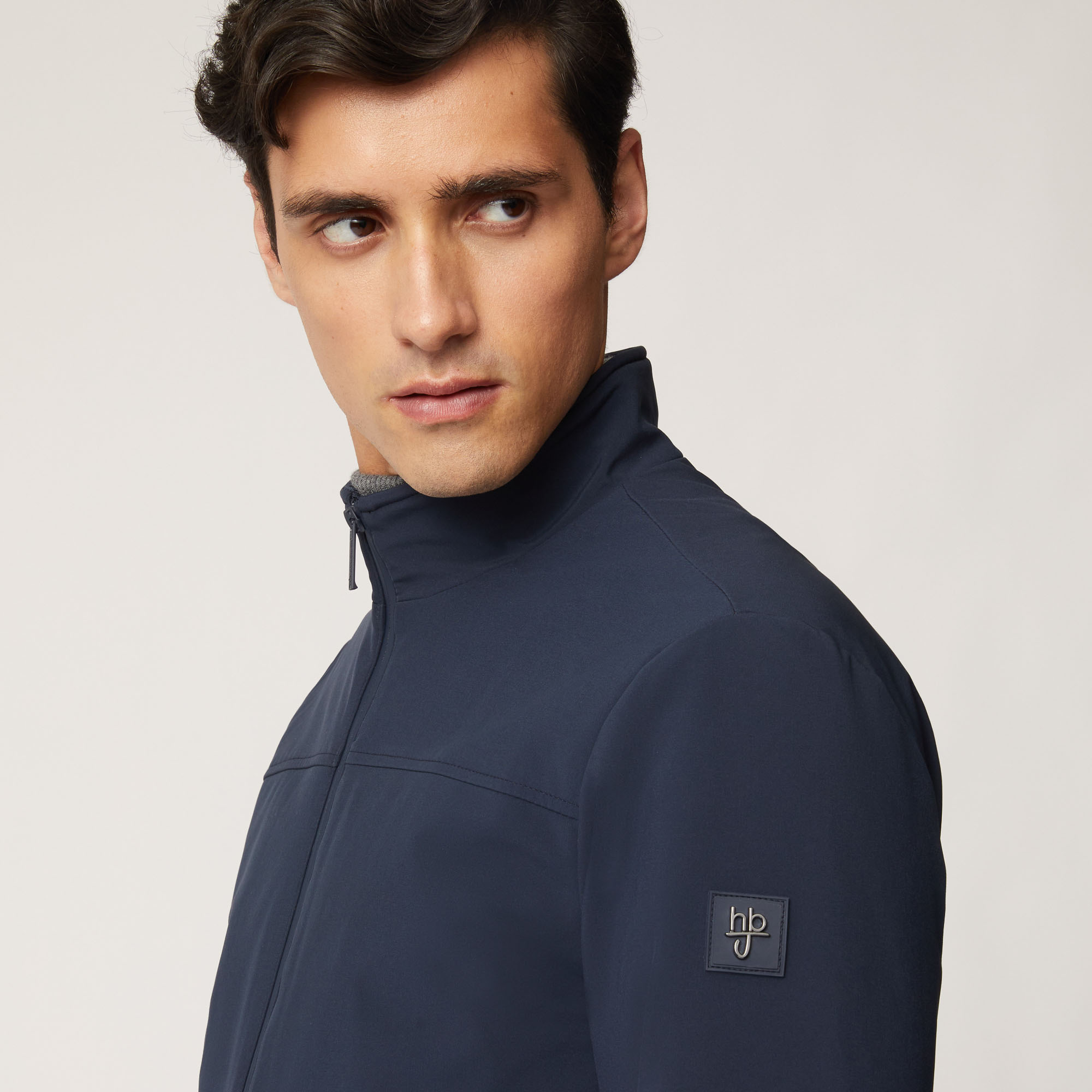 Bomber Con Collo Alto, Light Blue, large image number 2