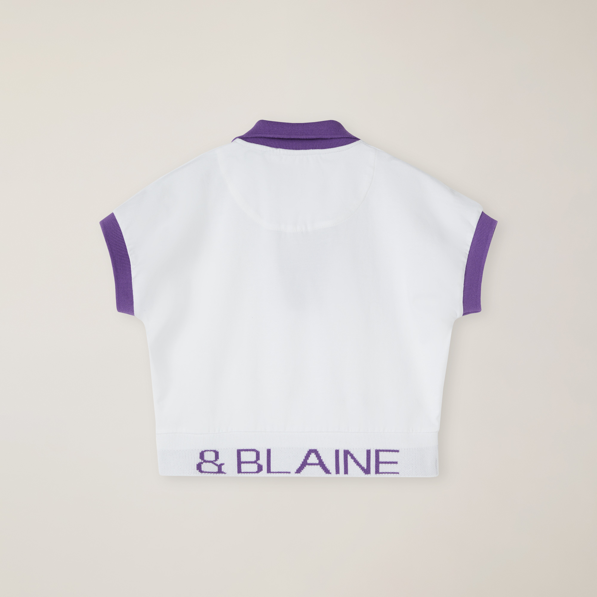 Jersey polo with logo inlay, White, large image number 1