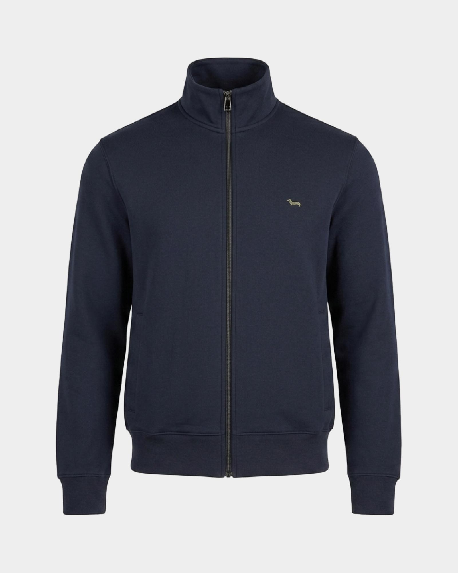 Men's  full-zip turtleneck sweatshirt with welt pockets, NAVY BLUE, large