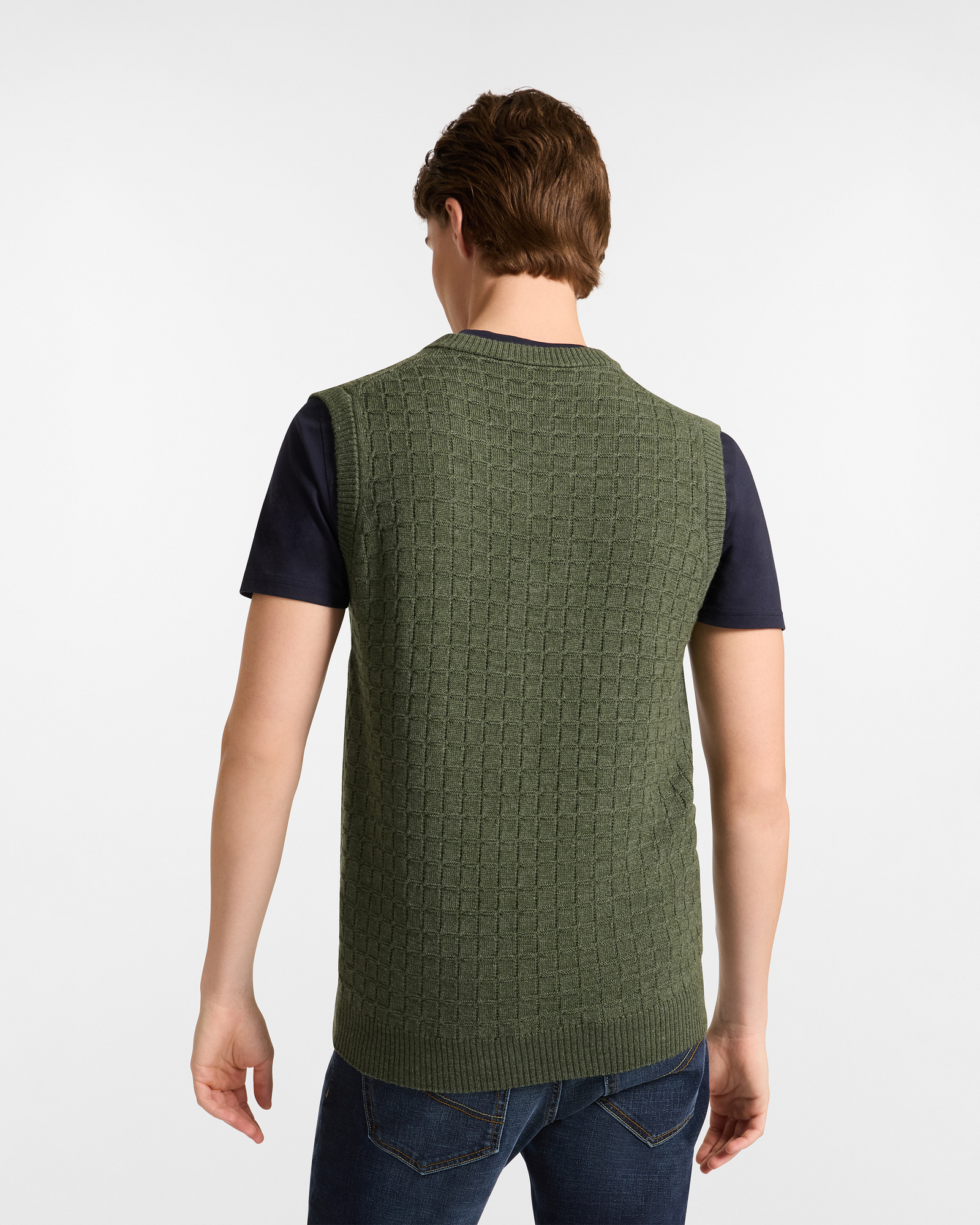 Vest with Checkered Pattern