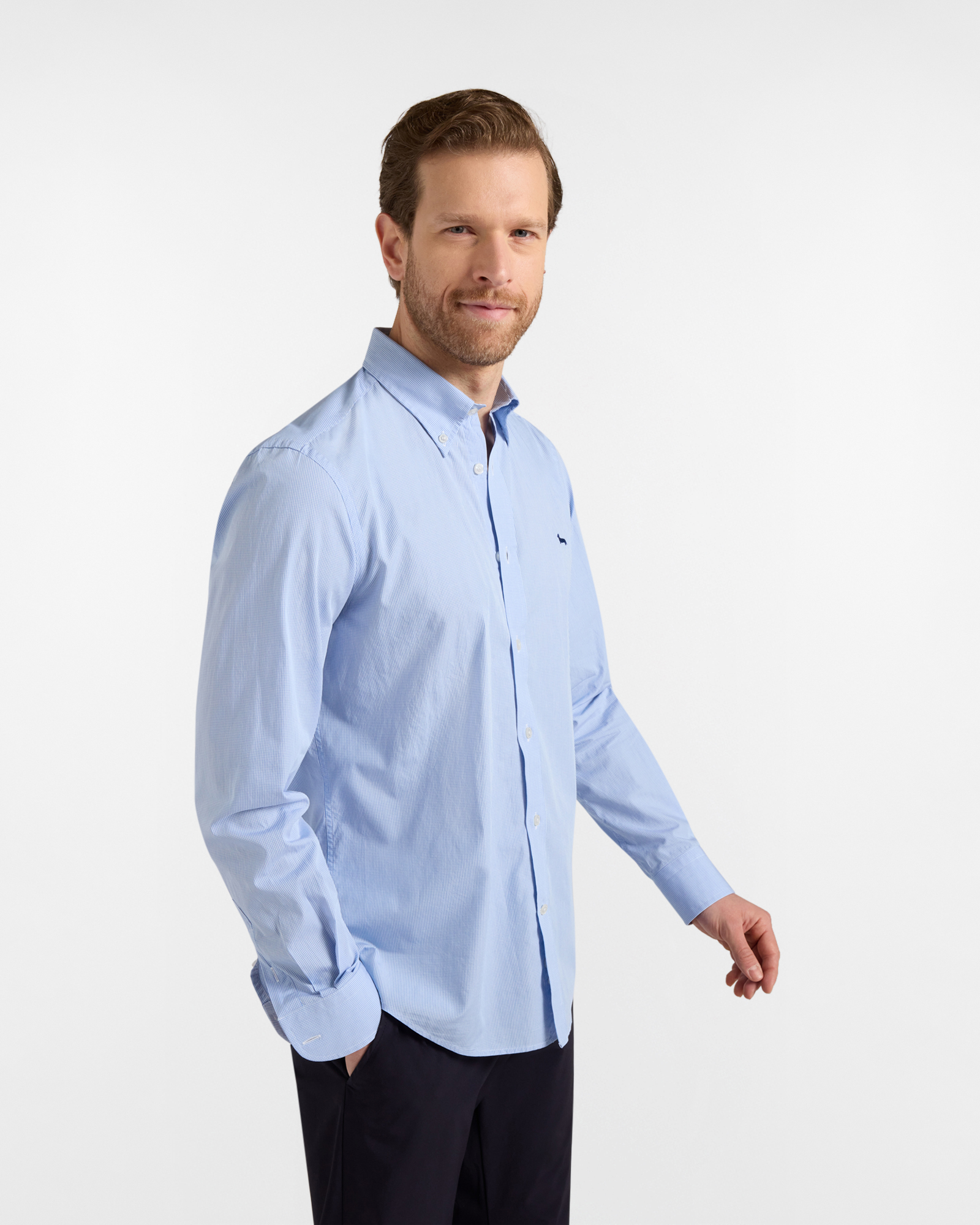 Camicia Uomo Regular Fit in Cotone Con Contrasti Interni