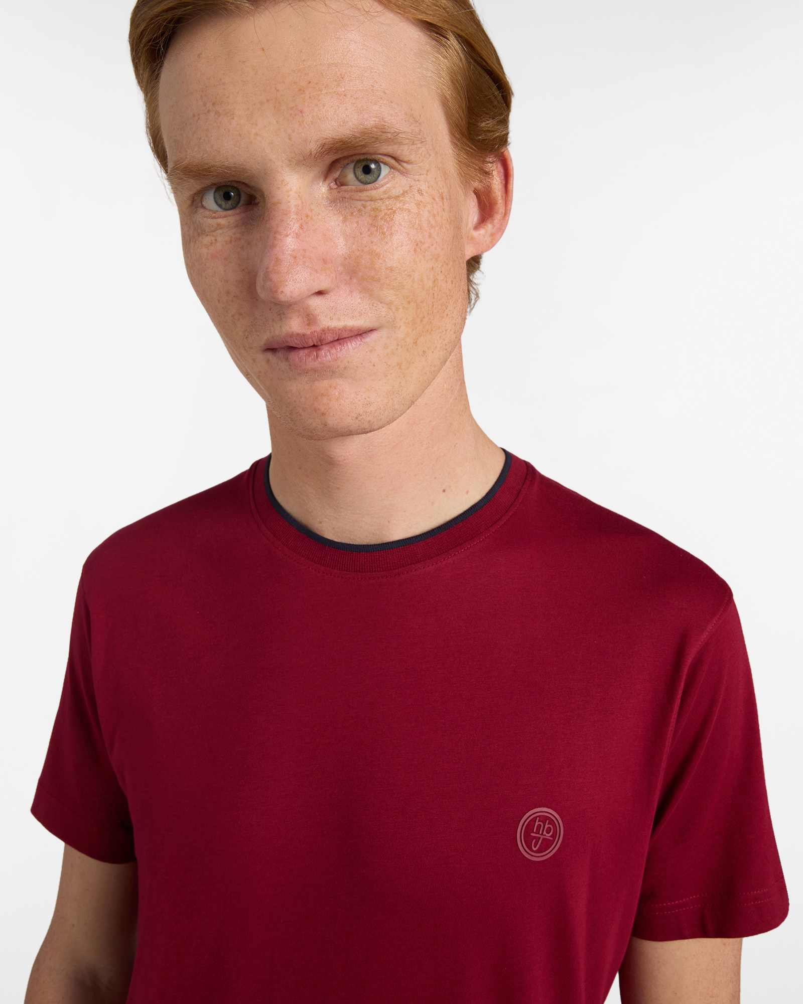 T‑shirt Uomo con Patch Logo 3D Narrow Fit, Rosso scuro, large image number 2